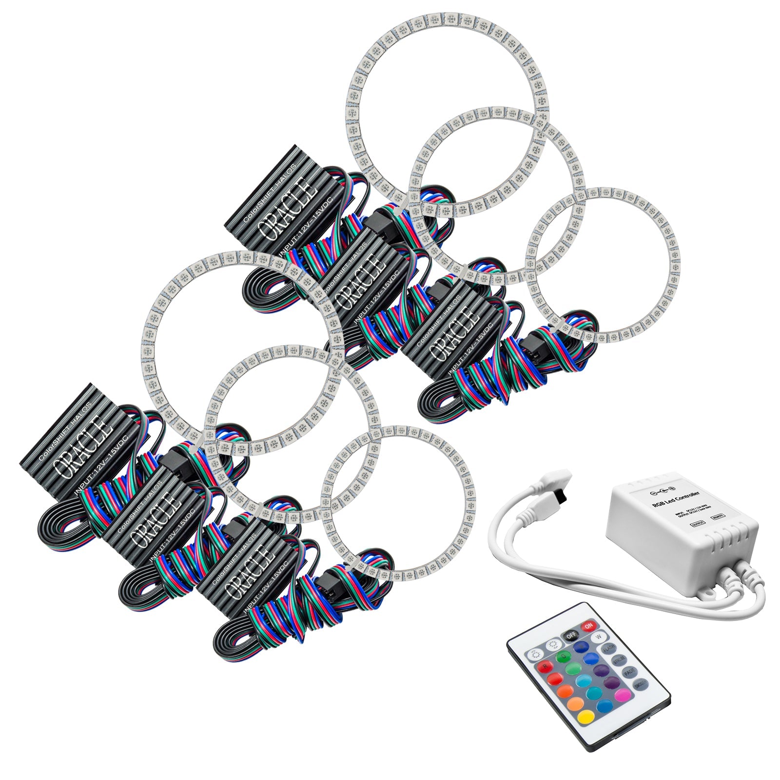 Oracle Lighting 2011-2013 Infiniti QX56 LED Headlight Halo Kit ColorSHIFT with Simple Controller 2350-504