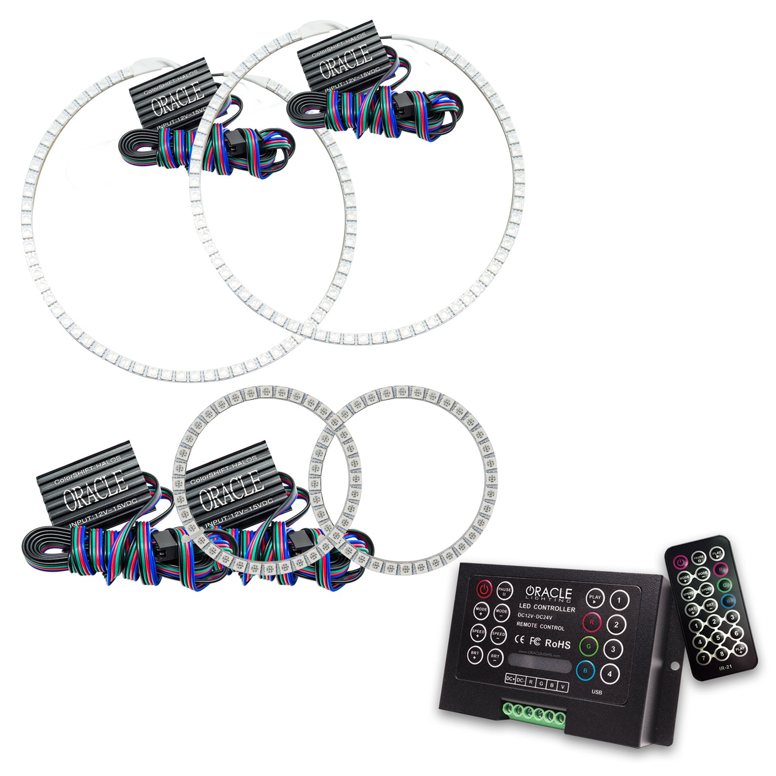 Oracle Lighting 2009-2013 Mini Cooper LED Headlight Halo Kit ColorSHIFT with 2.0 Controller 2369-333