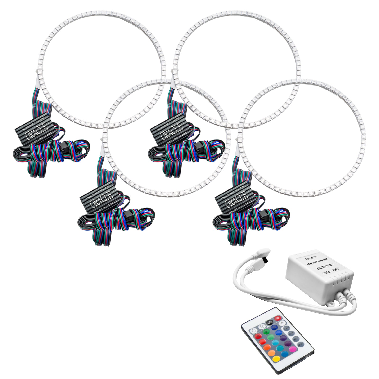 Oracle Lighting 2009-2015 Infiniti QX70 LED Headlight Halo Kit ColorSHIFT with Simple Controller 2393-504