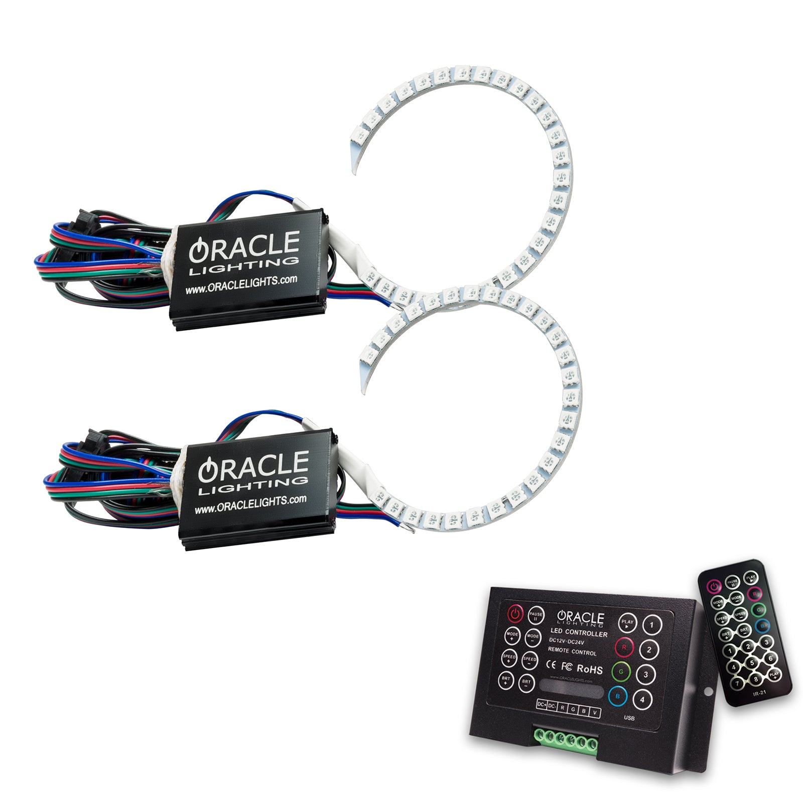 Oracle Lighting 2015-2017 Chrysler 200 LED Headlight Halo Kit ColorSHIFT with 2.0 Controller 2397-333