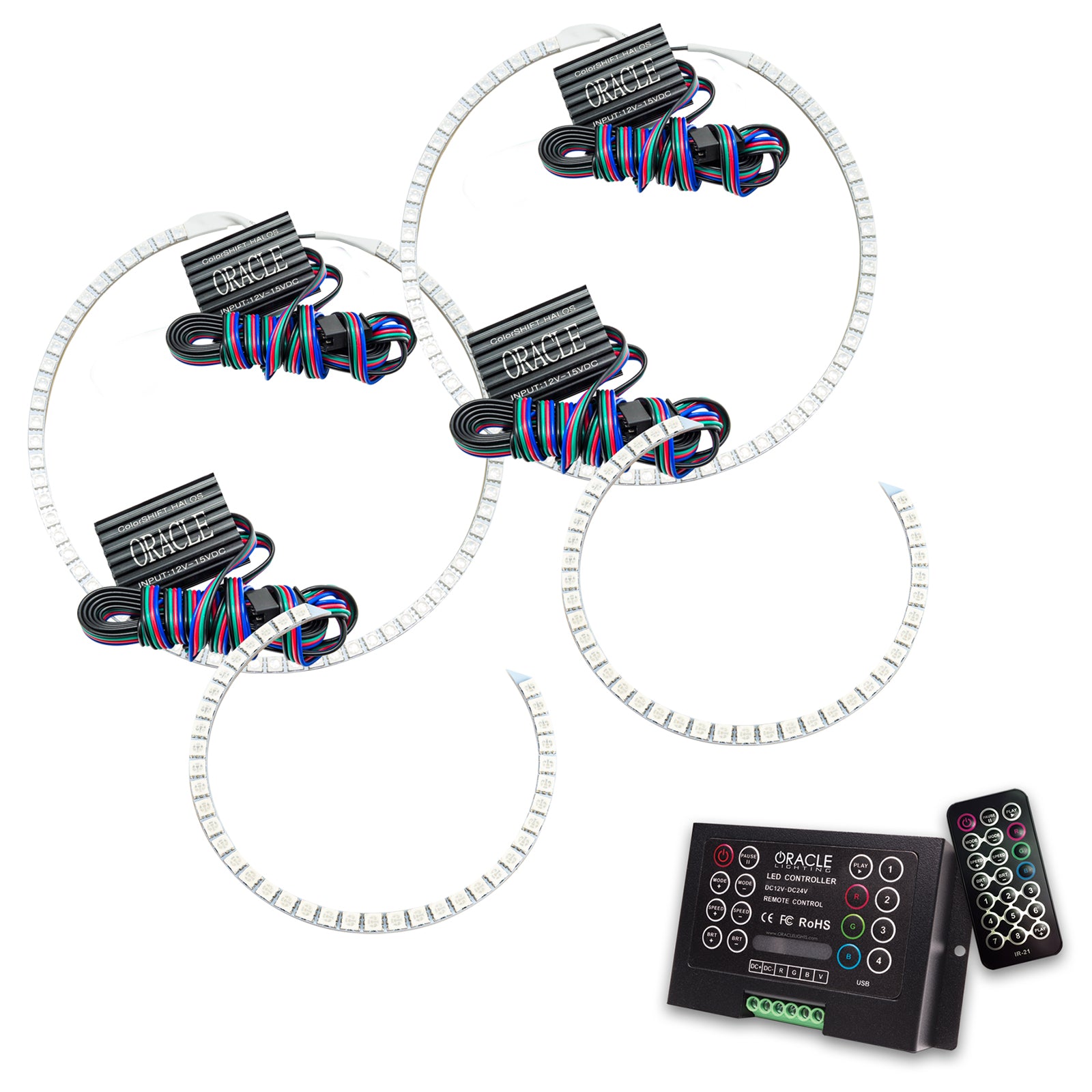 Oracle Lighting 2008-2016 Toyota Sequoia LED Headlight Halo Kit ColorSHIFT with 2.0 Controller 2527-333