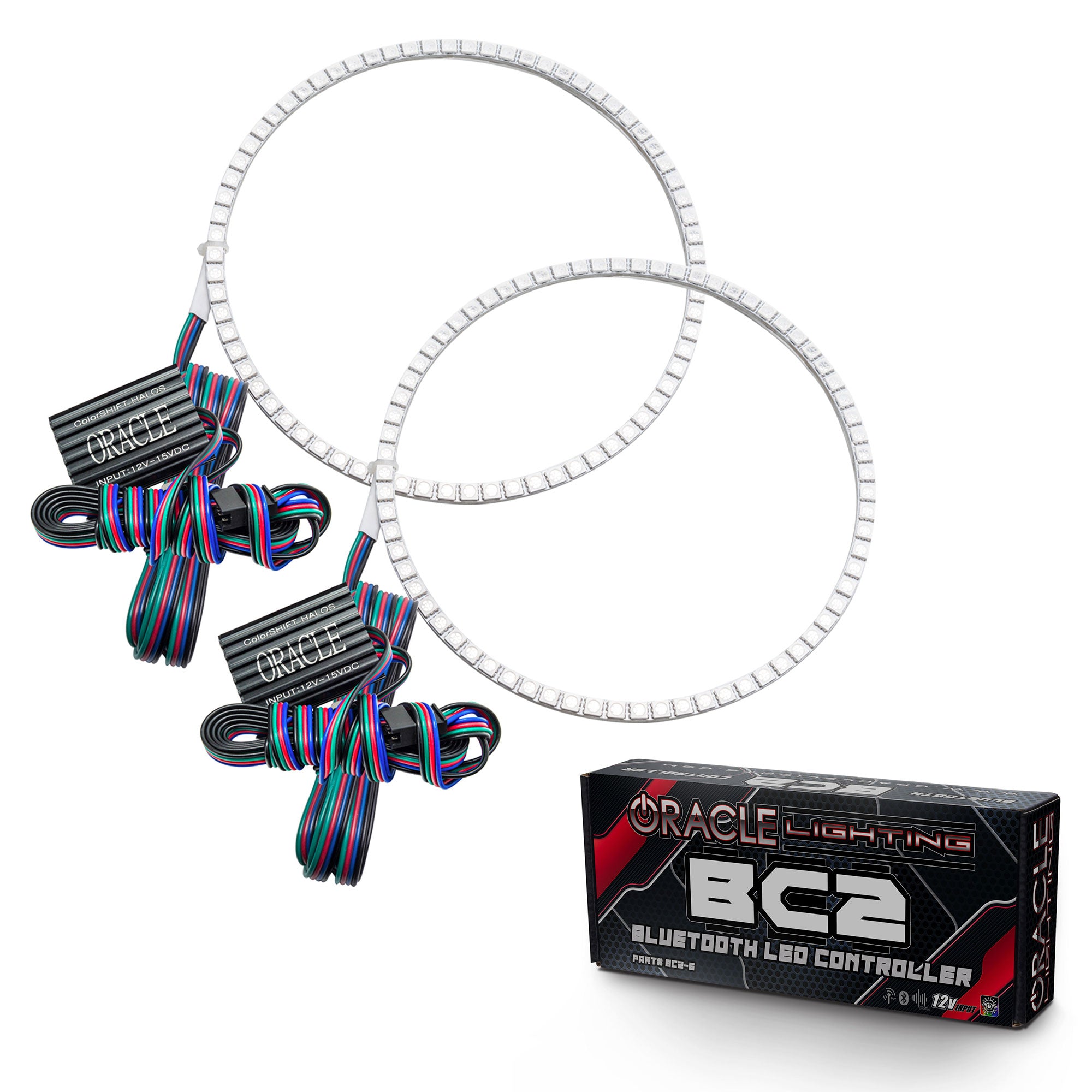 Oracle Lighting 2002-2004 Jeep Liberty LED Headlight Halo Kit ColorSHIFT With BC2 Controller 2295-335