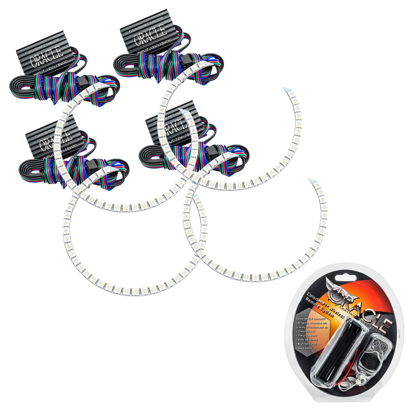 Oracle Lighting 2007-2013 Chevrolet Silverado LED Round Style Headlight Halo Kit ColorSHIFT With RF Controller 2639-330