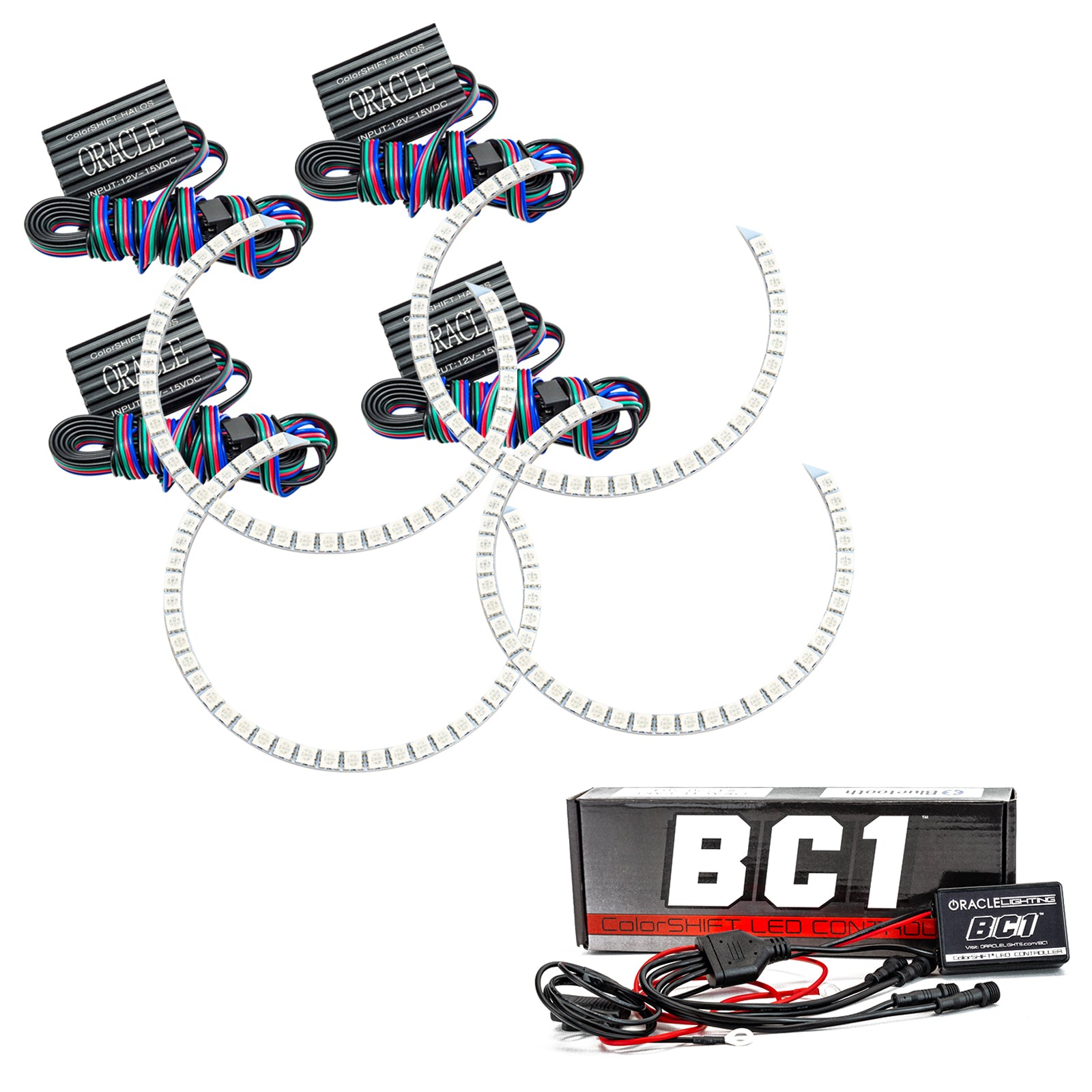 Oracle Lighting 2007-2013 Chevrolet Silverado LED Round Style Headlight Halo Kit ColorSHIFT With BC2 Controller 2639-335