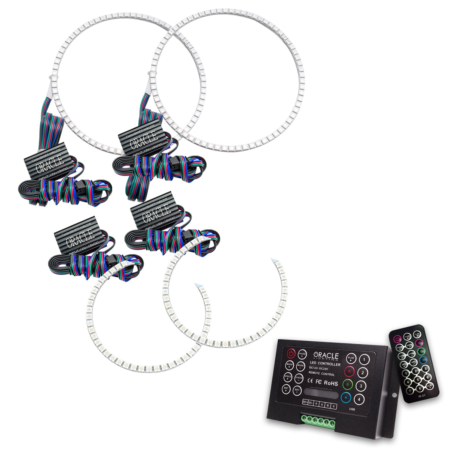 Oracle Lighting 2011-2013 Dodge Durango LED Headlight Halo Kit ColorSHIFT with 2.0 Controller 2646-333