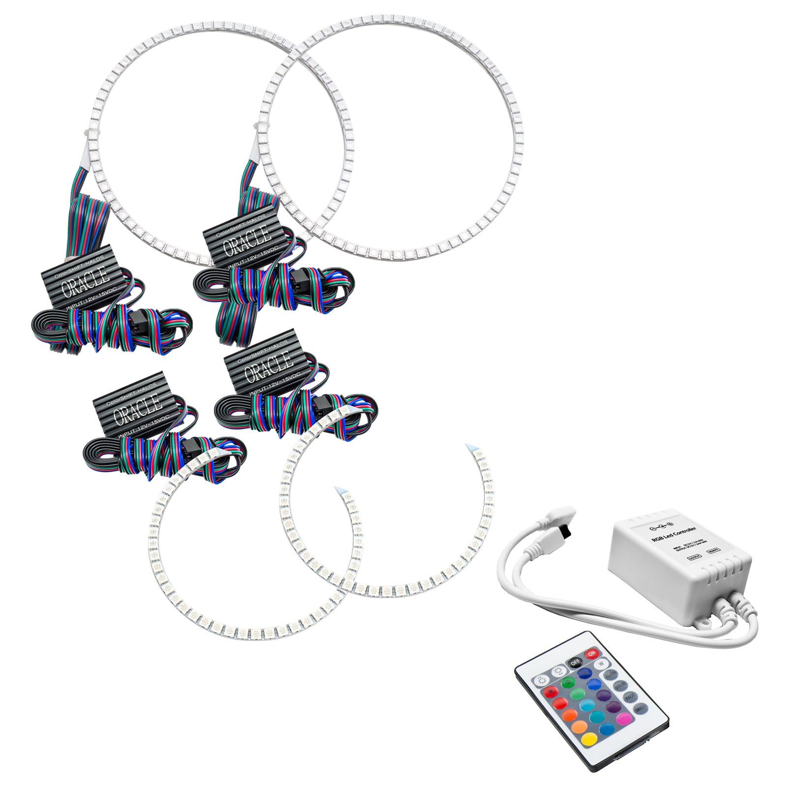 Oracle Lighting 2011-2013 Dodge Durango LED Headlight Halo Kit ColorSHIFT with Simple Controller 2646-504