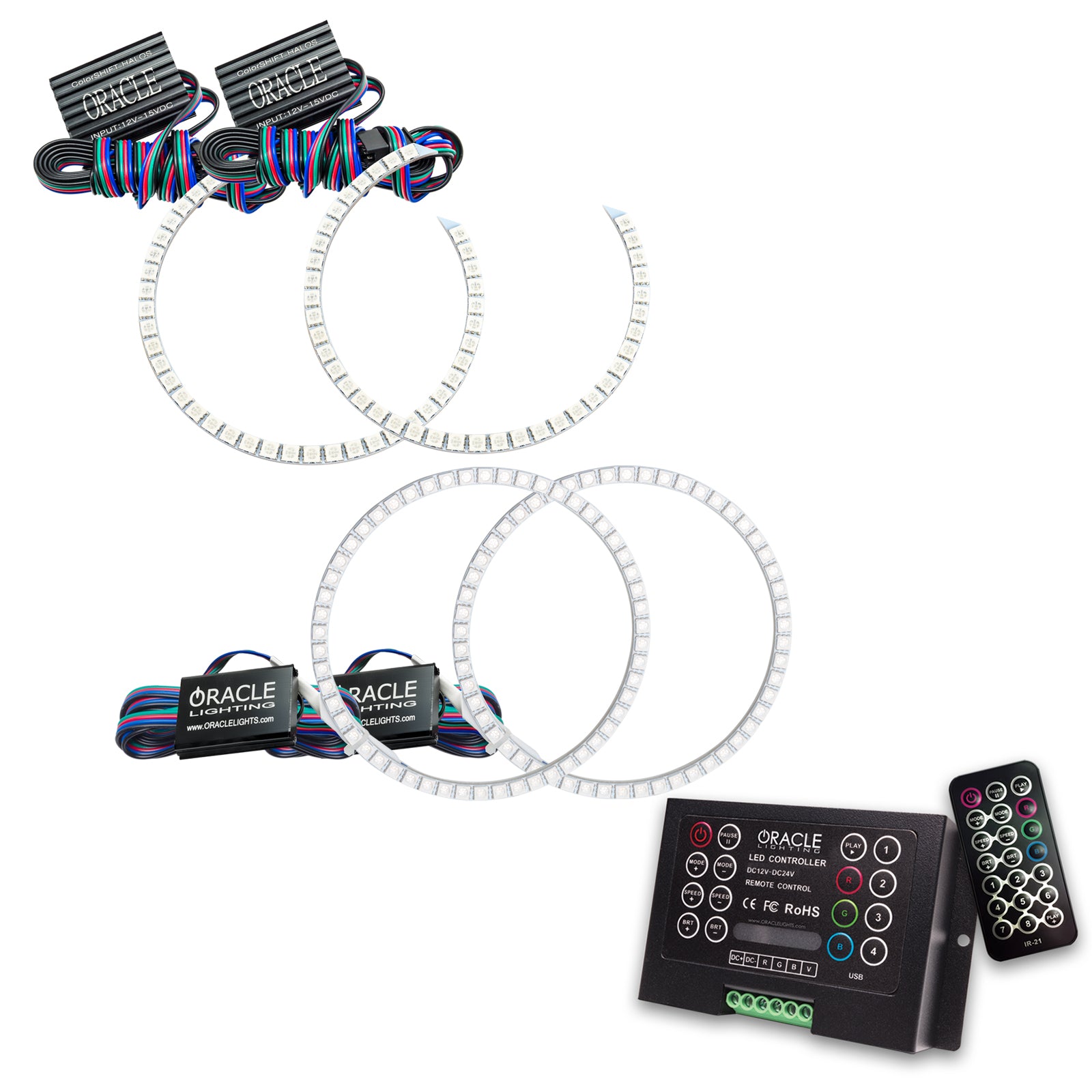 Oracle Lighting 2008-2015 Nissan Titan LED Headlight Halo Kit ColorSHIFT with 2.0 Controller 2675-333