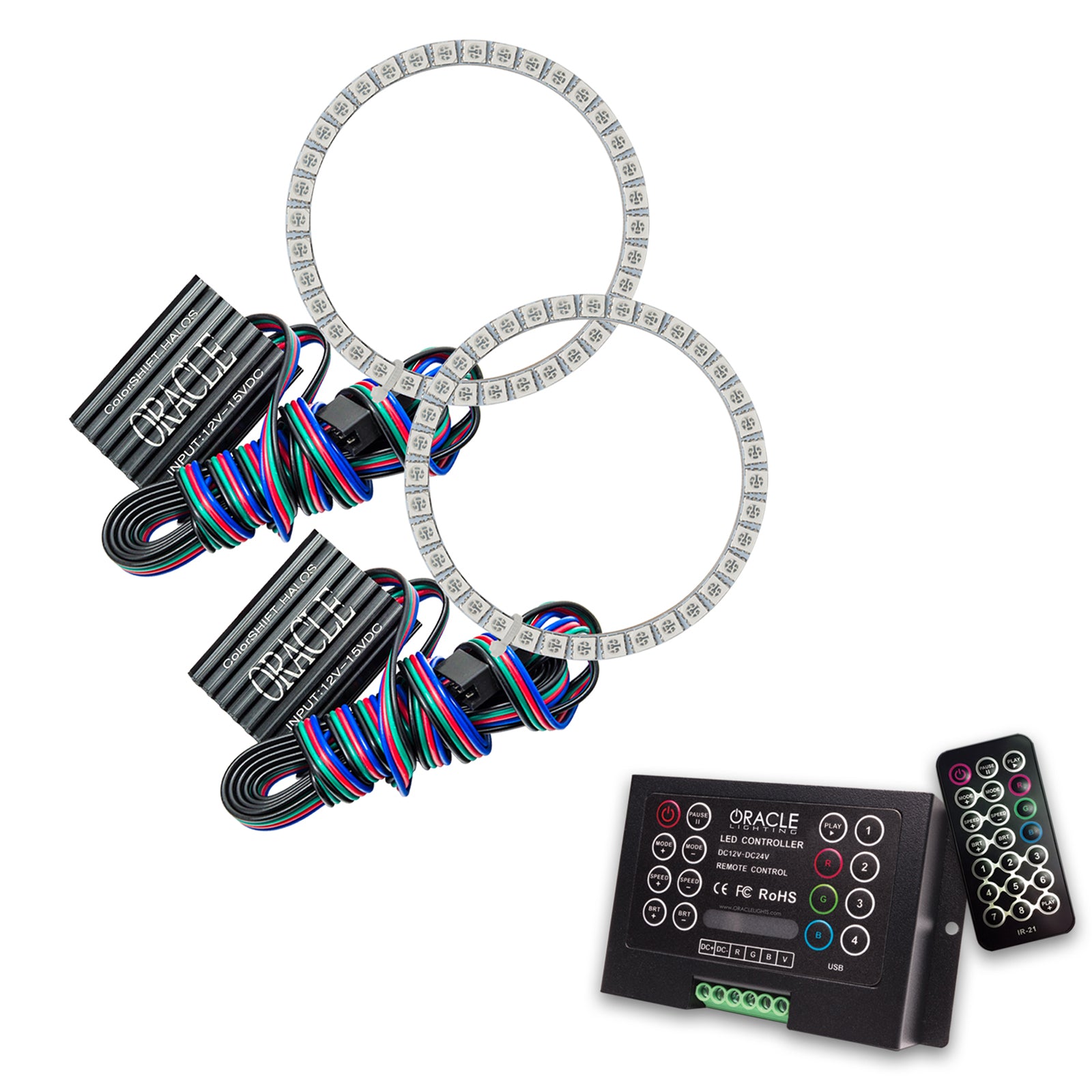 Oracle Lighting 2012-2015 Ford Explorer LED Headlight Halo Kit ColorSHIFT with 2.0 Controller 2696-333