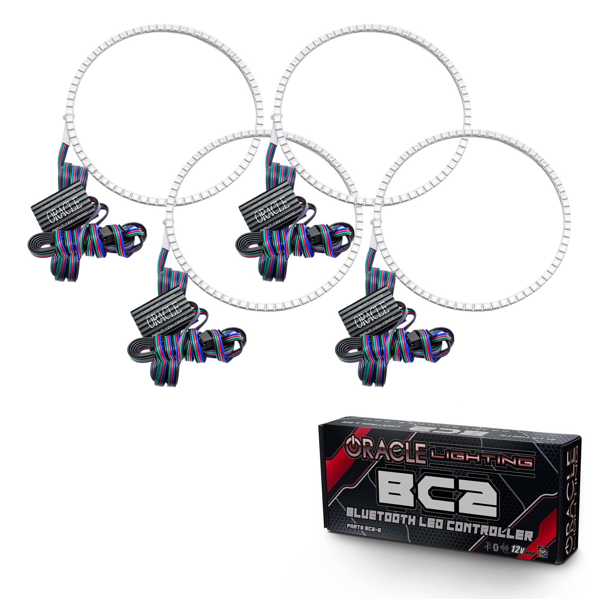 Oracle Lighting 2005-2010 Volkswagen Jetta LED Headlight Halo Kit ColorSHIFT With BC2 Controller 2997-335
