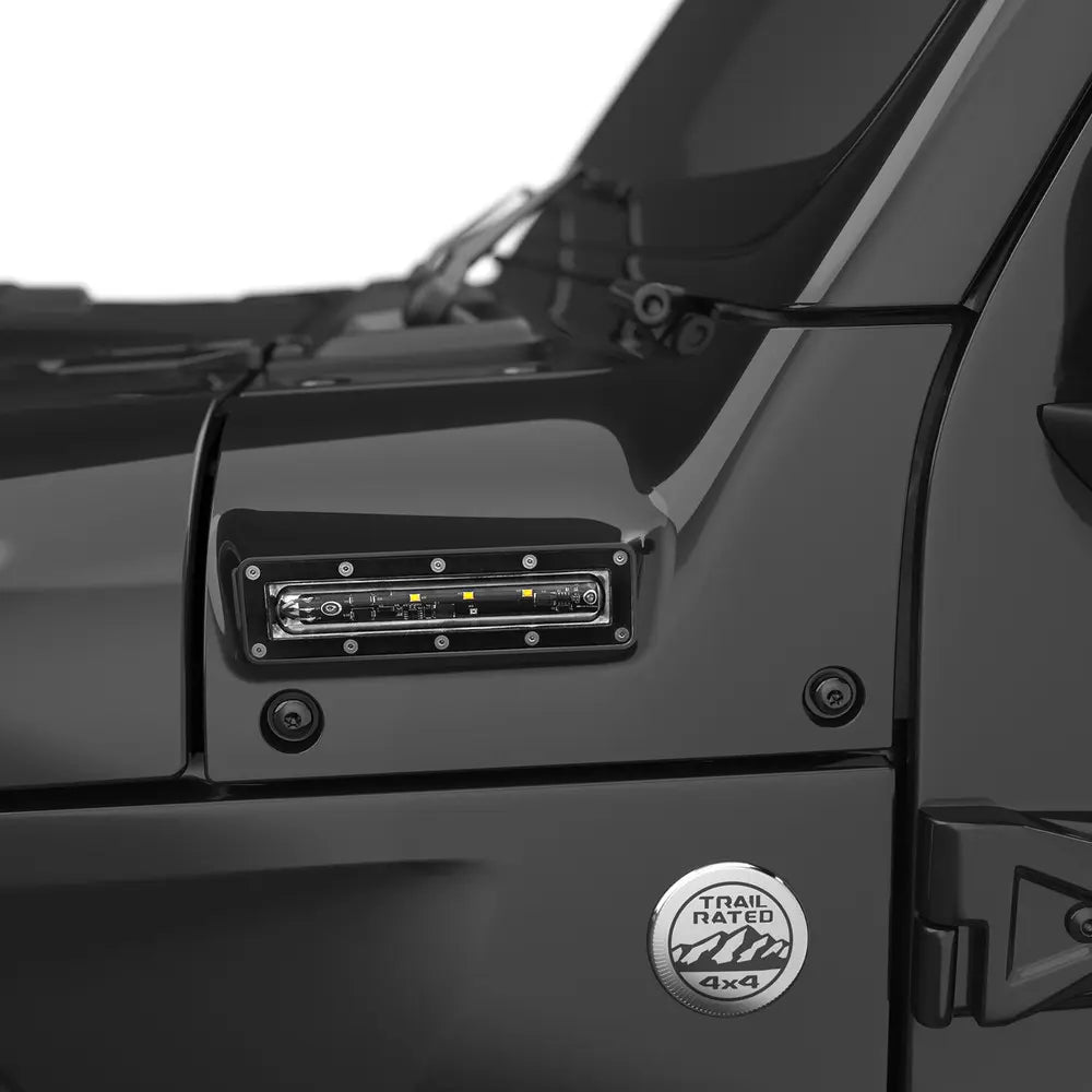 EGR 2018-2024 Jeep Wrangler JL JT VSL Side Led Lights Painted Black VSLJP0189
