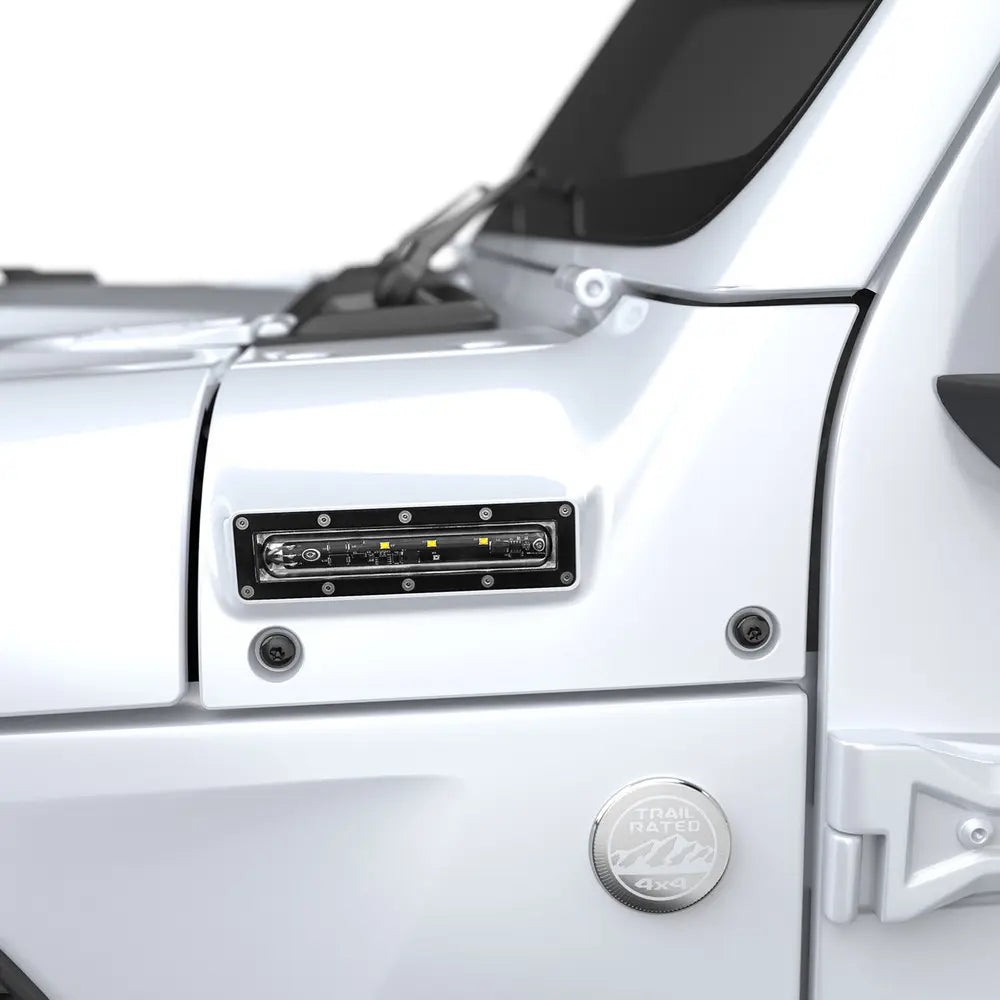 EGR 2018-2024 Jeep Wrangler JL JT VSL Side Led Lights Painted White VSLJP0190