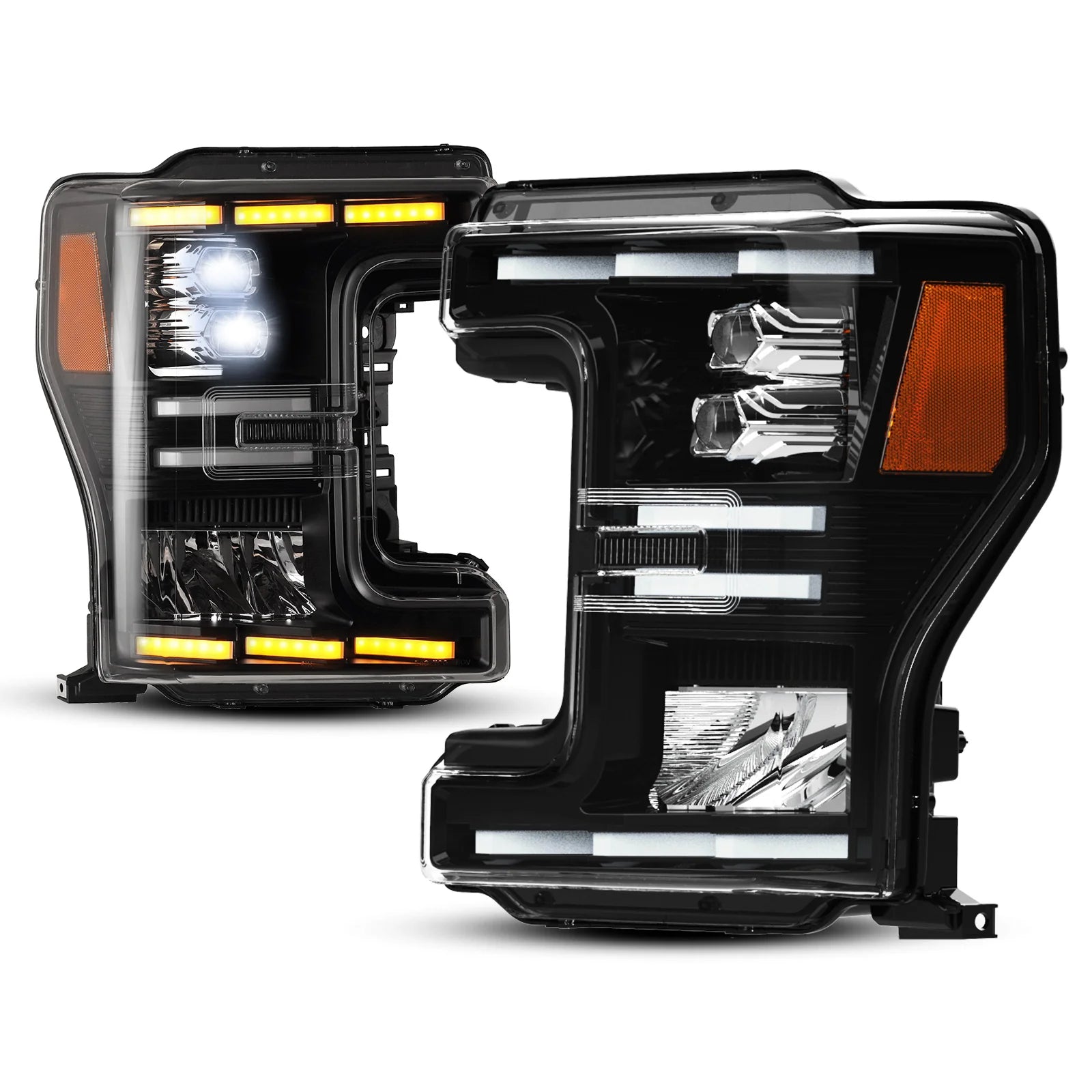 Renegade 2017-2019 Ford F-250 F-350 F-450 F-550 Super Duty Clear Black Halogen Headlight Model Only CHRNG0670-B-SQ