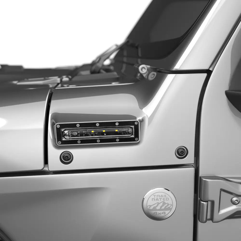 EGR VSL 2018-2024 Jeep Wrangler JL JT Side Led Lights Painted Billet Silver VSLJP0192