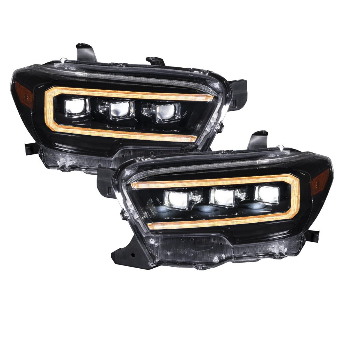 Form Lighting 2016-2023 Toyota Tacoma Sequential LED Projector Headlights with Amber DRL Pair FL0076