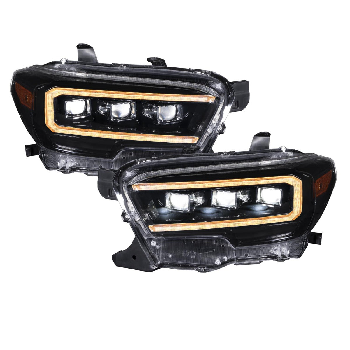 FORM Lighting 2016-2023 Toyota Tacoma Sequential LED Projector Headlights with Amber DRL Pair FL0076