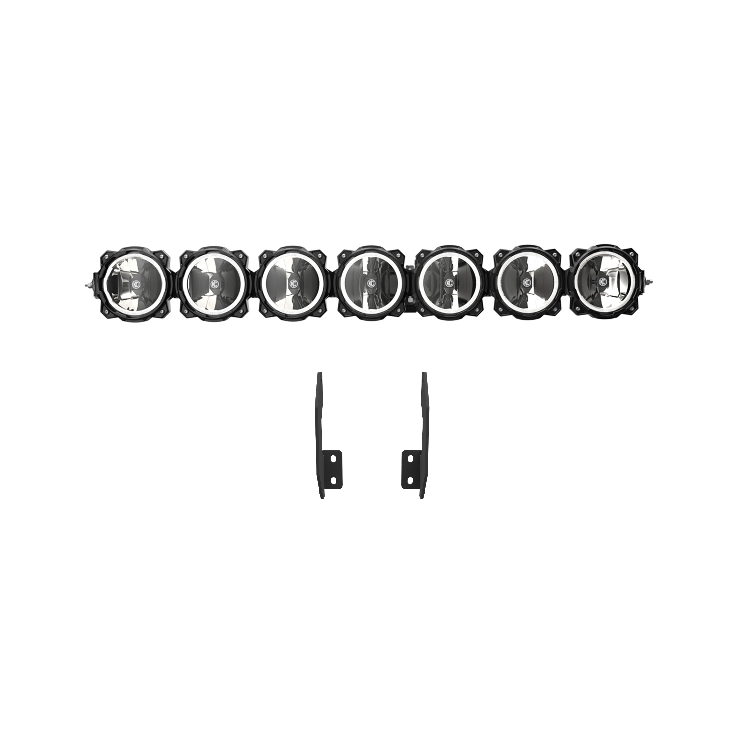 KC Hilites 2011-2016 Ford F-250 F-350 F-450 F-550 Super Duty GEN3 Gravity LED Pro6 Front Bumper 7-Light Bar Kit 91344