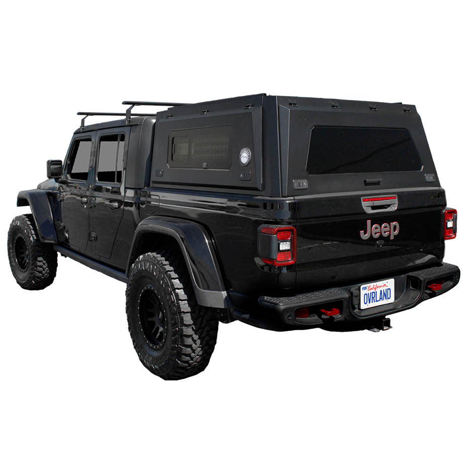 OVS 2020-2026 Jeep Gladiator 5ft Bed Expedition Pro+ Truck Cap With Full Window Wing Doors and 3rd Brake Light 70200003