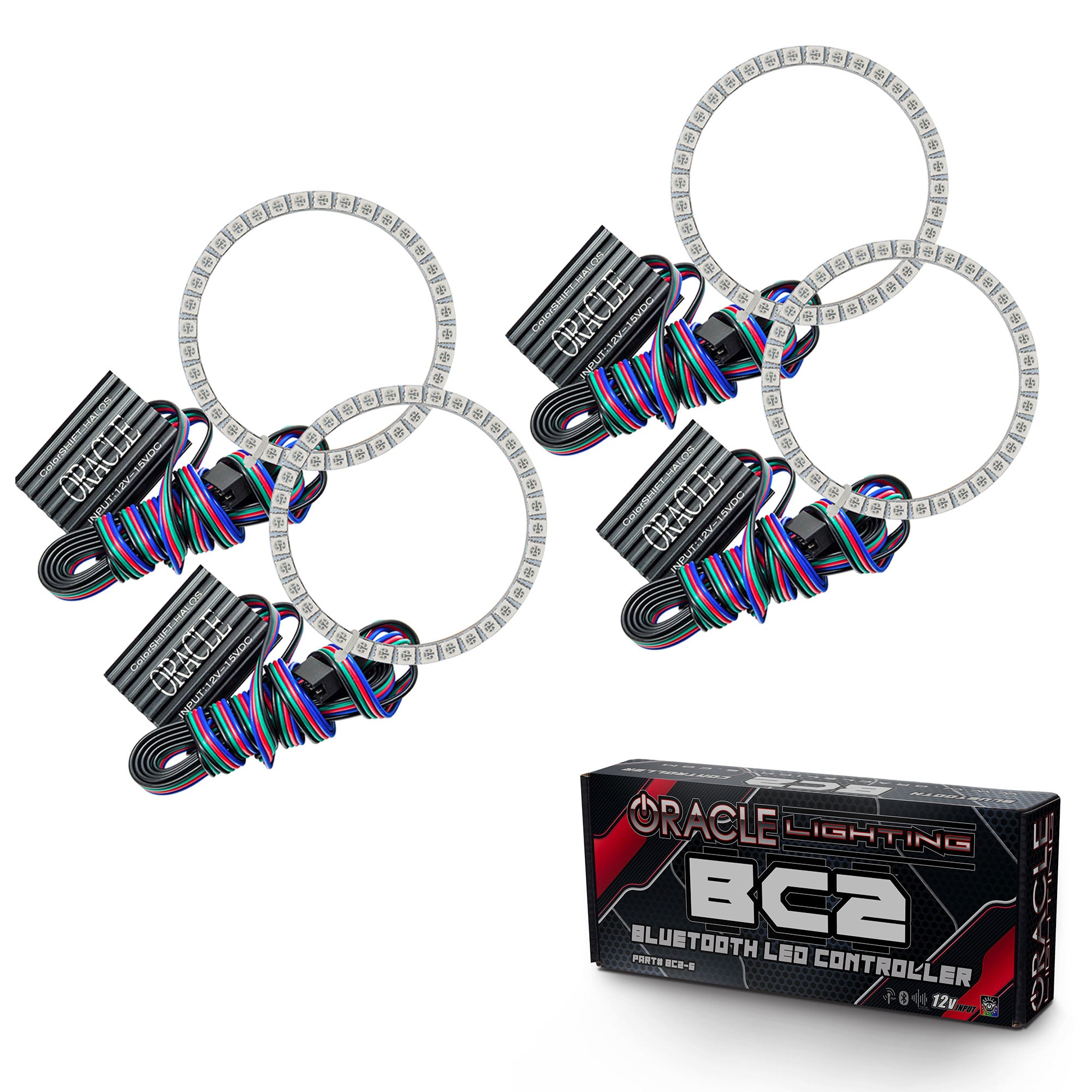Oracle Lighting 2005-2013 Chevrolet Corvette C6 LED Headlight Halo Kit ColorSHIFT With BC2 Controller 2683-335