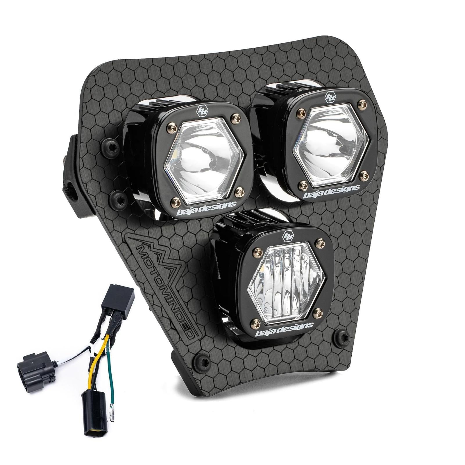 Baja Designs 2024-2025 KTM 500 EXC-F KTM 350 EXC-F Triple S1 Hydra D/C LED Headlight Kit With Hi-Low Harness 38-7015