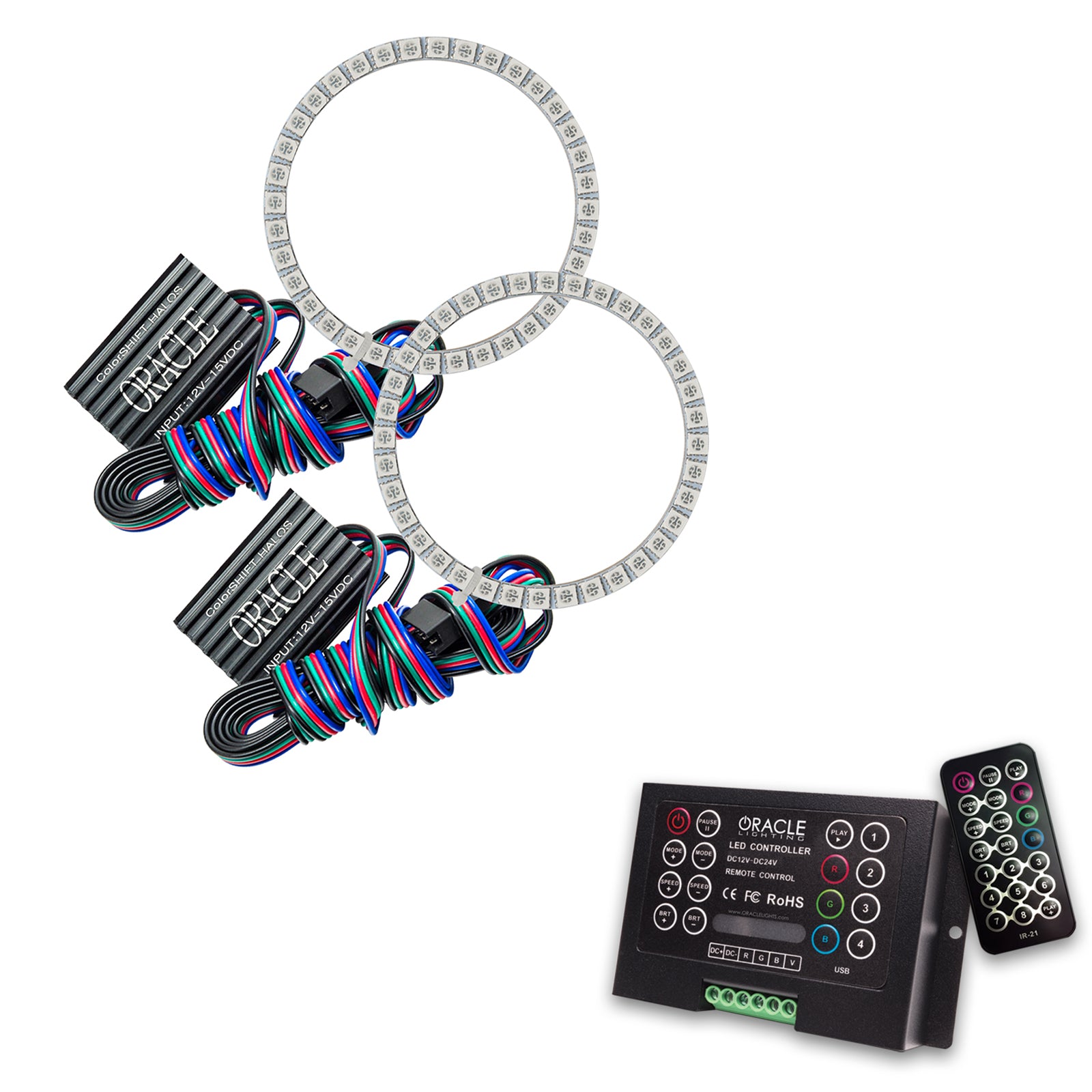 Oracle Lighting 2010-2016 Honda CRZ LED Headlight Halo Kit ColorSHIFT with 2.0 Controller 3942-333