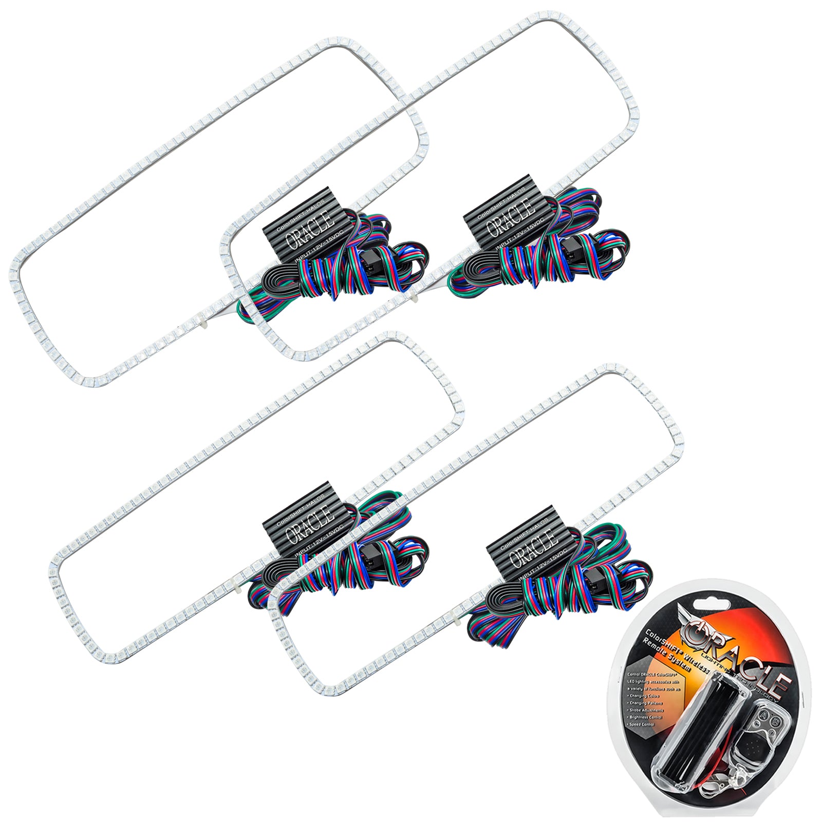 Oracle Lighting 2005 Ford Excursion LED Headlight Halo Kit ColorSHIFT With RF Controller 3974-330