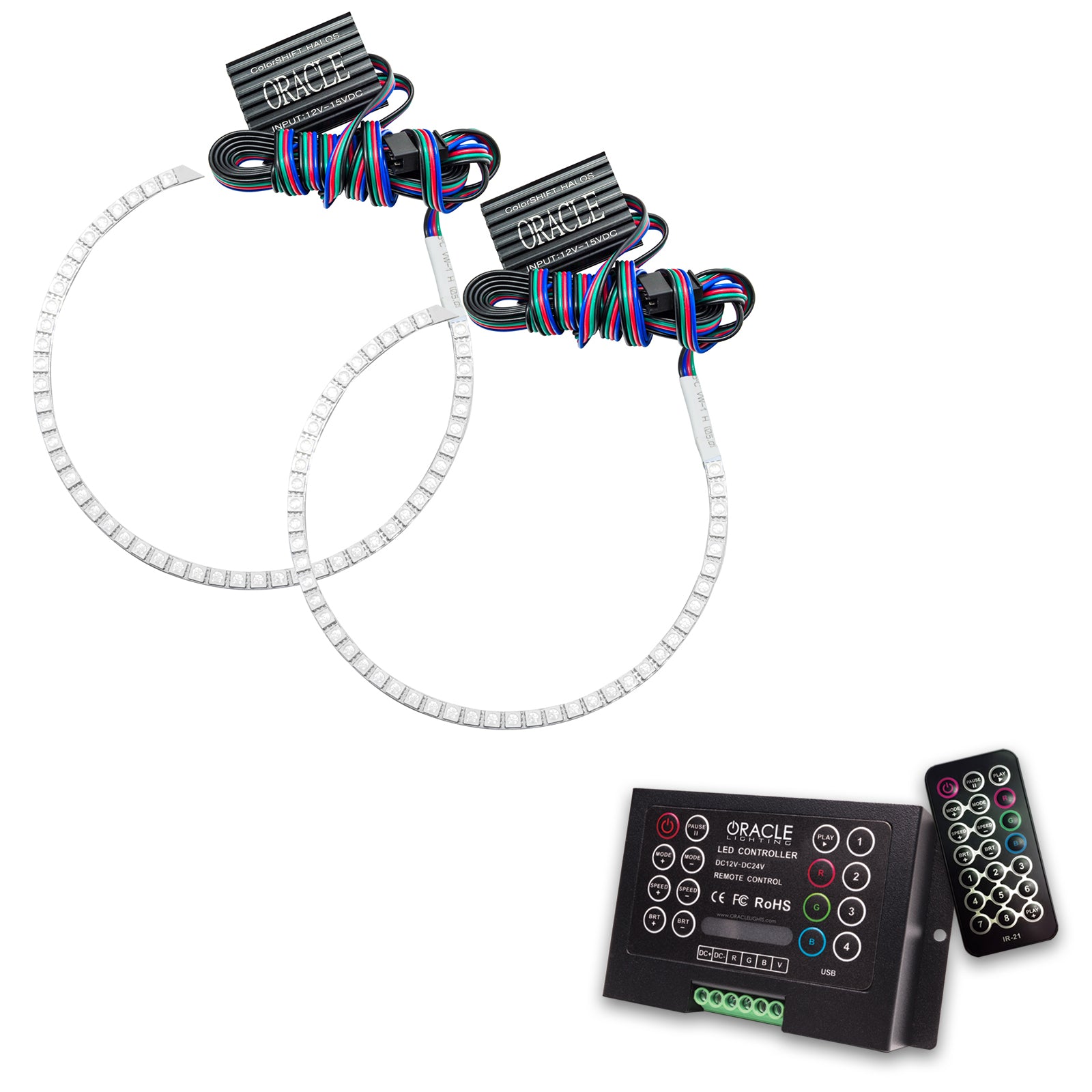 Oracle Lighting 2005-2006 Toyota Tundra Regular Cab LED Headlight Halo Kit ColorSHIFT With 2.0 Controller 3997-333
