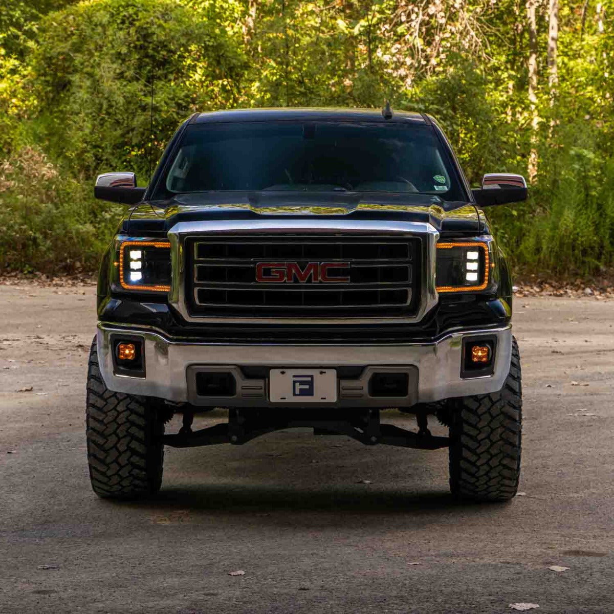 Form Lighting 2014-2018 GMC Sierra 1500 2015-2019 GMC Sierra 2500 3500 LED Projector Headlights Amber DRL Pair FL0023