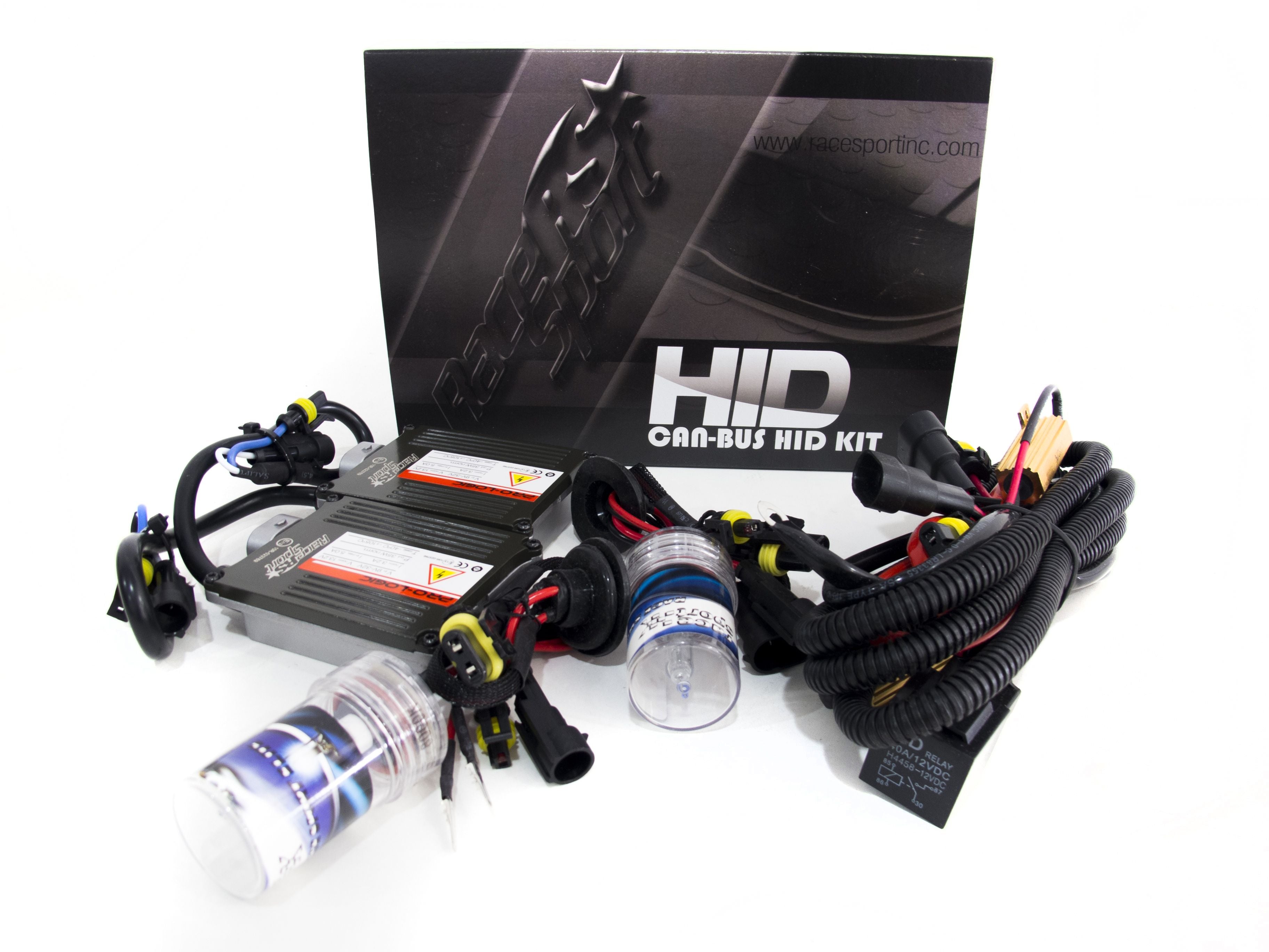Race Sport H11 Gen 1 Canbus Hid Mid-Slim Ballast Kit with Relay Resistor Harness H11-3K-G1-CANBUS-R