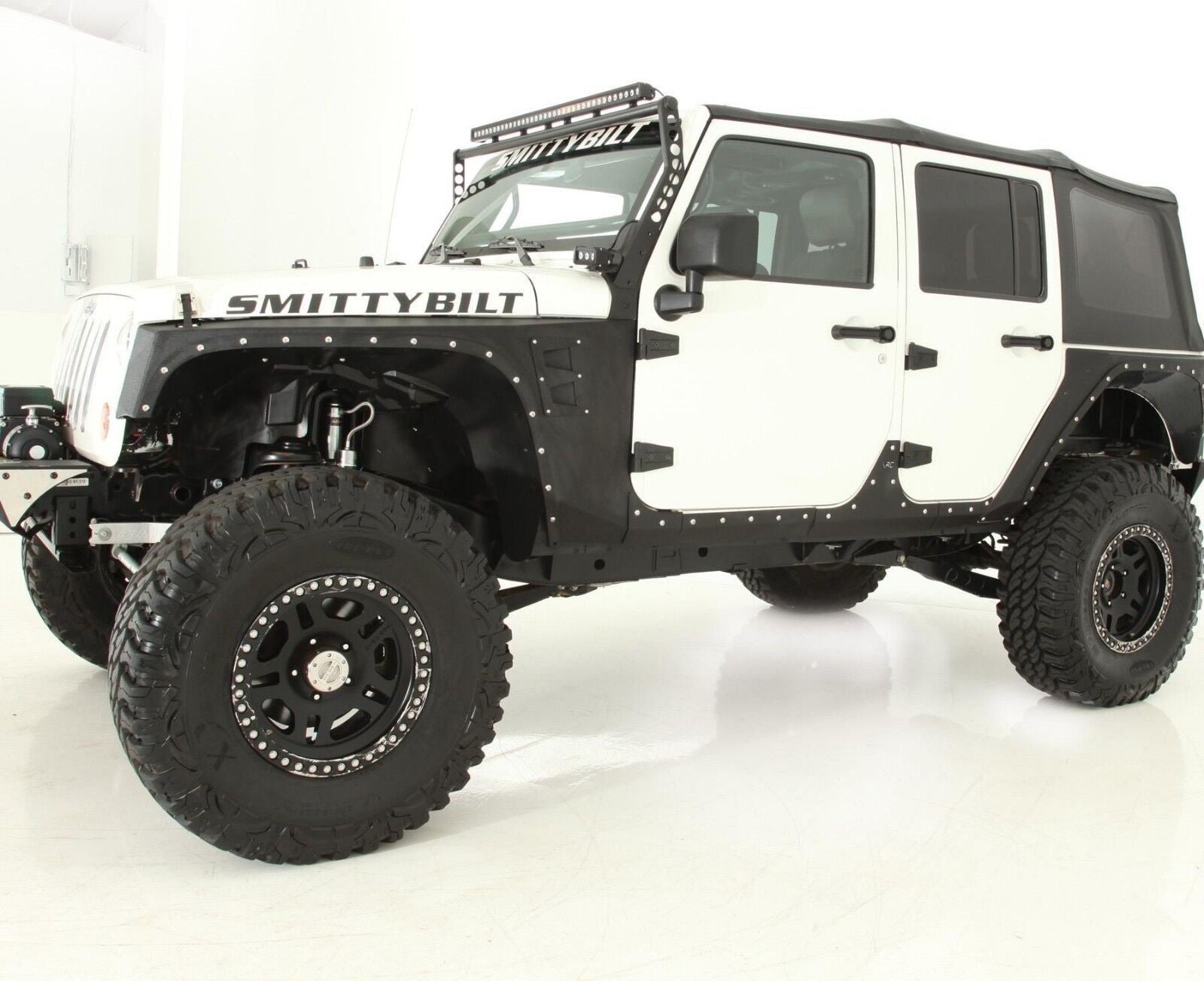 Smittybilt 2007-2018 Jeep Wrangler JK 4 Door XRC Armor Front & Rear Corner Fenders with Body Cladding 76880 + 76882 + 76887