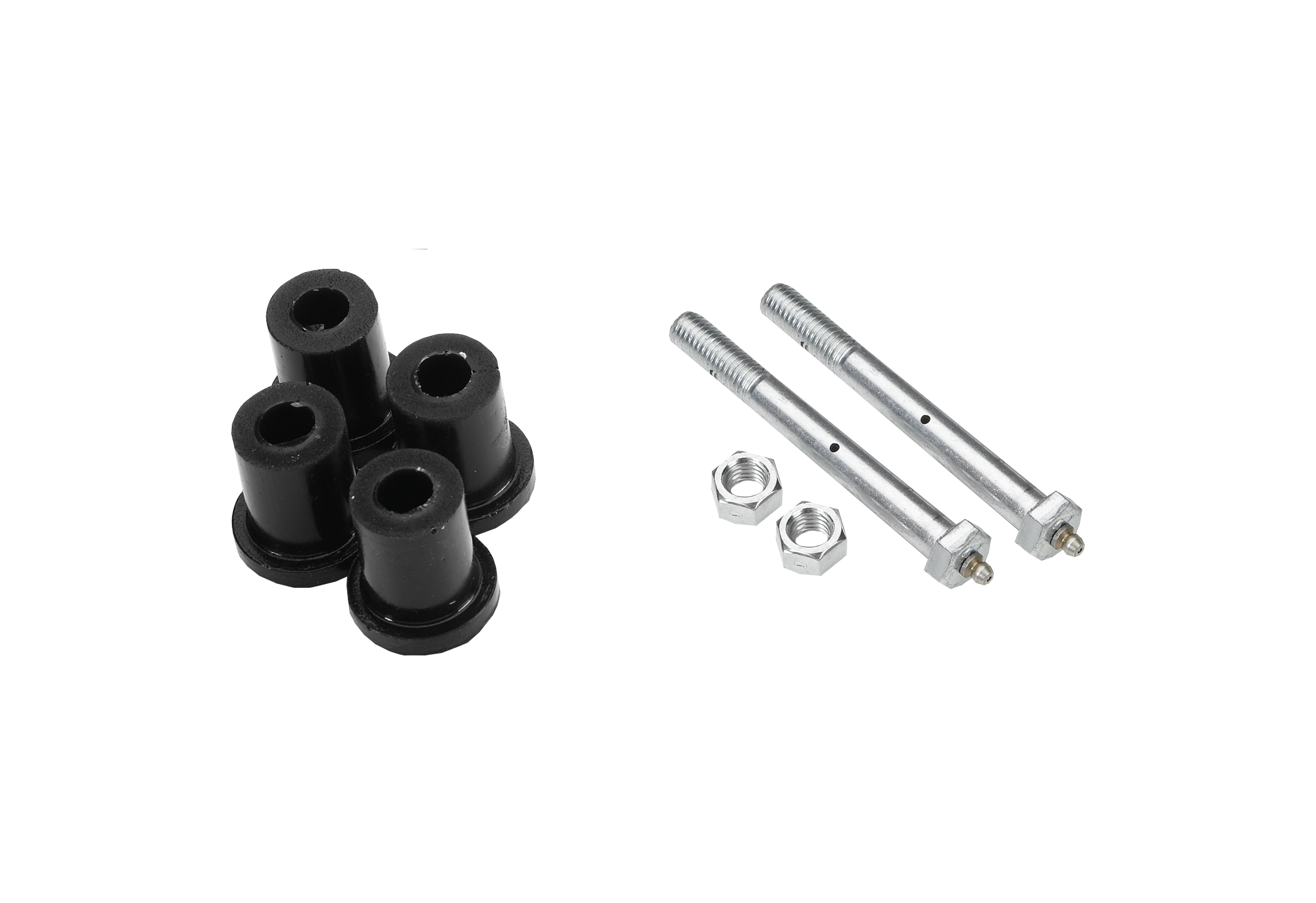 Warrior 1976-1986 Jeep CJ7 1981-1986 Jeep CJ8 1987-1996 Jeep Wrangler YJ Bushing & Greaseable Bolt Kit for Warrior Shackle Frame Mount Kits 405B