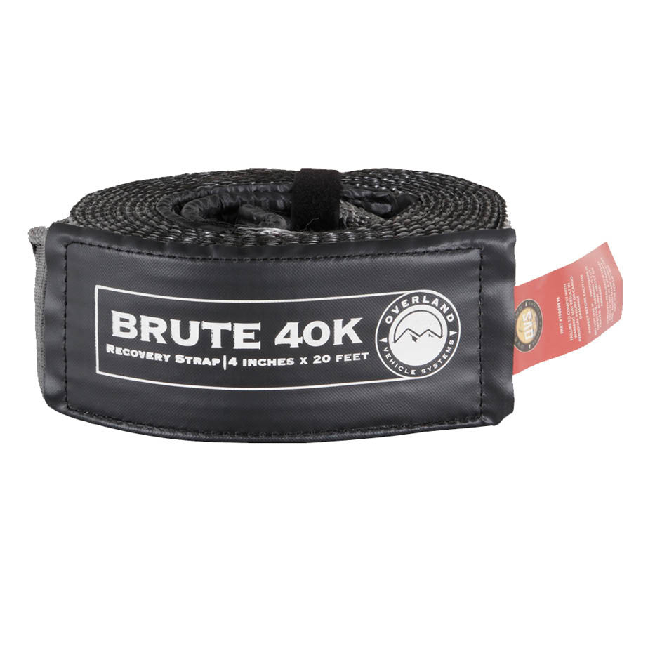 OVS 4" x 20' 40,000 LB Brute Recovery Tow Strap with Padded Sleeve Reinforced Loop and Draw String Storage Bag 19089916