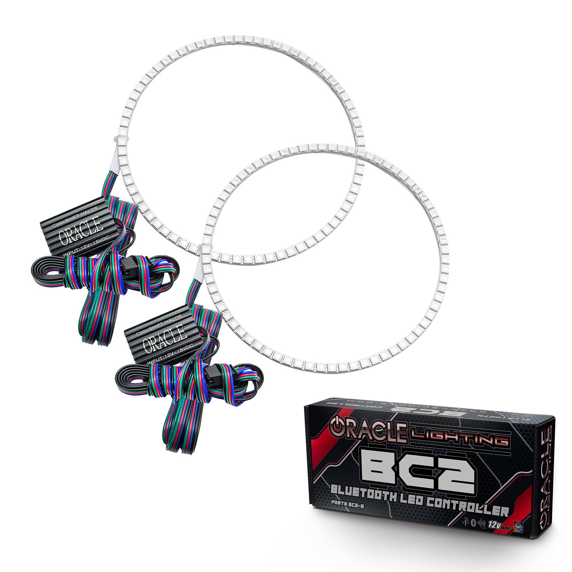 Oracle Lighting 2005-2009 Ford Mustang LED Headlight Halo Kit ColorSHIFT With BC2 Controller 2301-335
