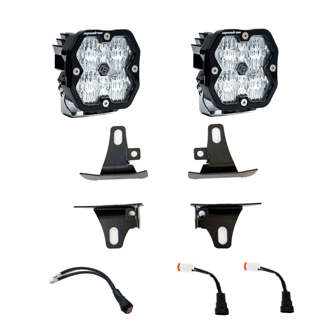 Baja Designs 2015-2020 Ford F-150 2017-2022 F-250 F-350 Super Duty Squadron 2.0 Sport Wide Cornering Clear Fog Pocket Light Kit 44-0051