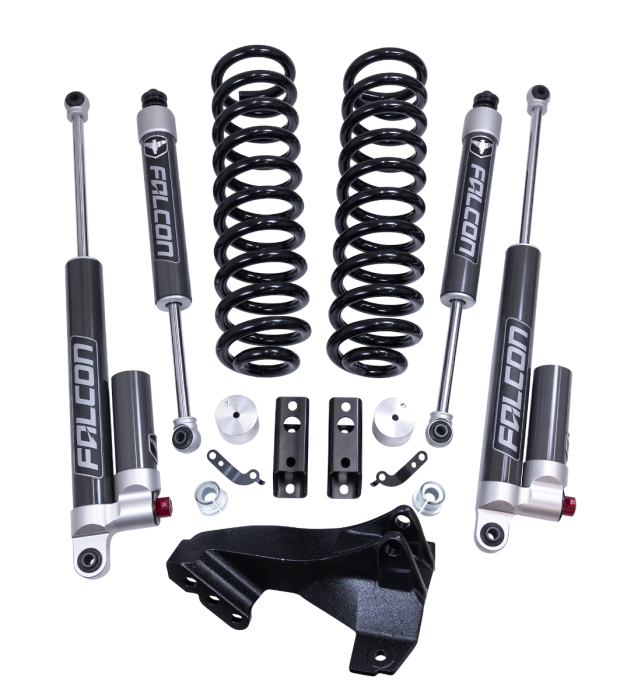Readylift 2020-2026 Ford F250 F350 F450 F550 Super Duty Diesel 4WD 2.5" Coil Spring Front Lift Kit With Falcon 2.1 Monotube Fronts And Tow Haul Rear Shocks 46-20254