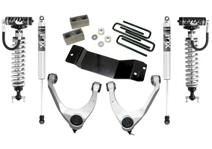 Superlift 2014-2018 Chevrolet Silverado 1500 2019 1500 Legacy 2014-2018 GMC Sierra 1500 2019 1500 Limited 3.5" Upper Control Arm Kit With Fox 2.0 Coil Overs And Rear Shocks 3600FX