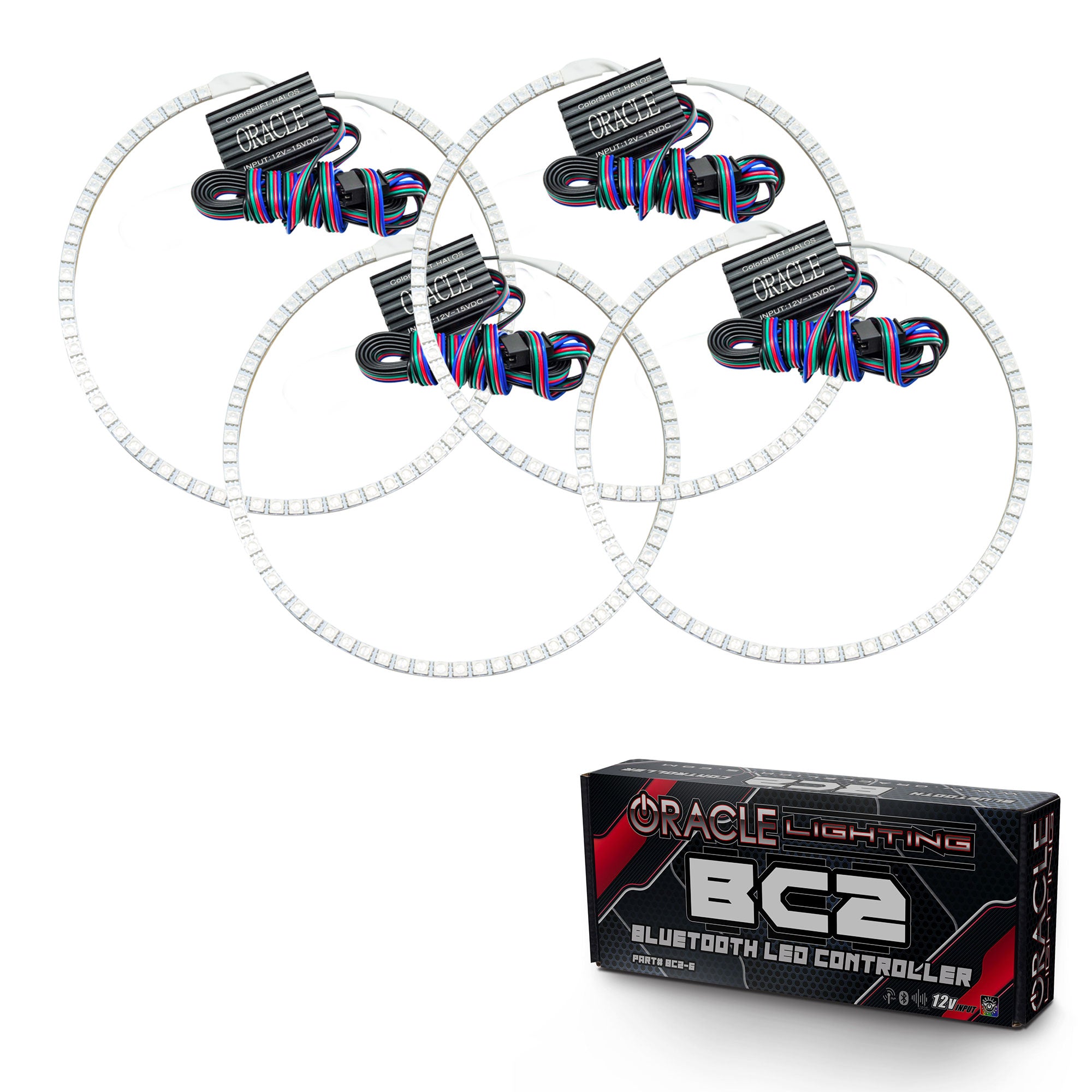 Oracle Lighting 2005-2010 Jeep Grand Cherokee LED Headlight Halo Kit ColorSHIFT With BC2 Controller 2335-335
