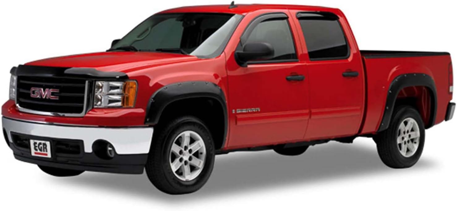 EGR 2011-2014 GMC Sierra 2500HD 3500HD 6/8ft SRW Baseline Bolt On Look Fender Flares Chrome Black BLF1040
