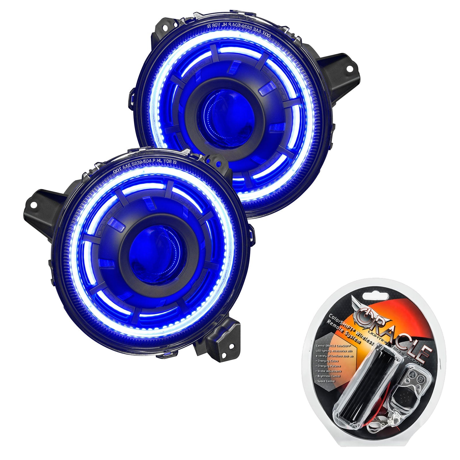 Oracle Lighting 2018-2025 Jeep Wrangler JL 2020-2025 Gladiator JT Oculus ColorSHIFT Bi-LED Projector Headlights 5839-330