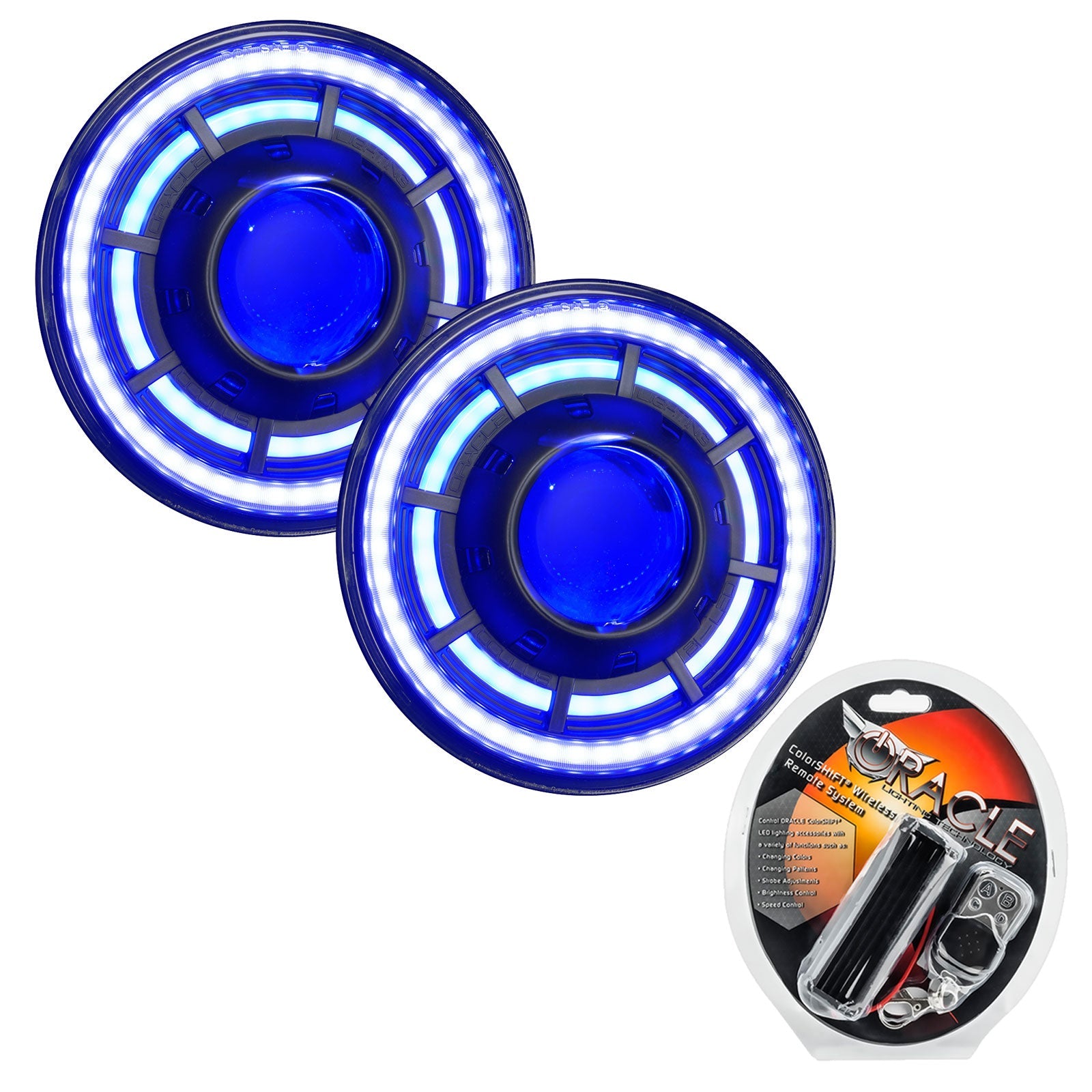 Oracle Lighting Jeep Wrangler JK Oculus 7" ColorSHIFT Bi-LED Projector Headlights 5876-330