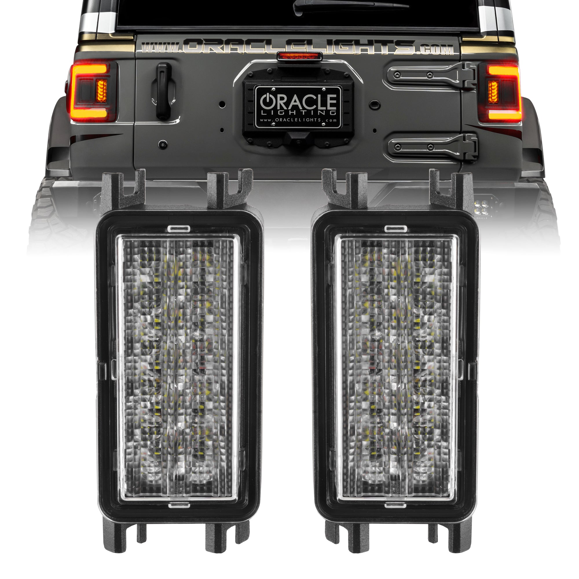 Oracle Lighting Jeep Wrangler JL Dual Function Amber White Reverse LED Module Flush Tail Lights 5915-JL-023