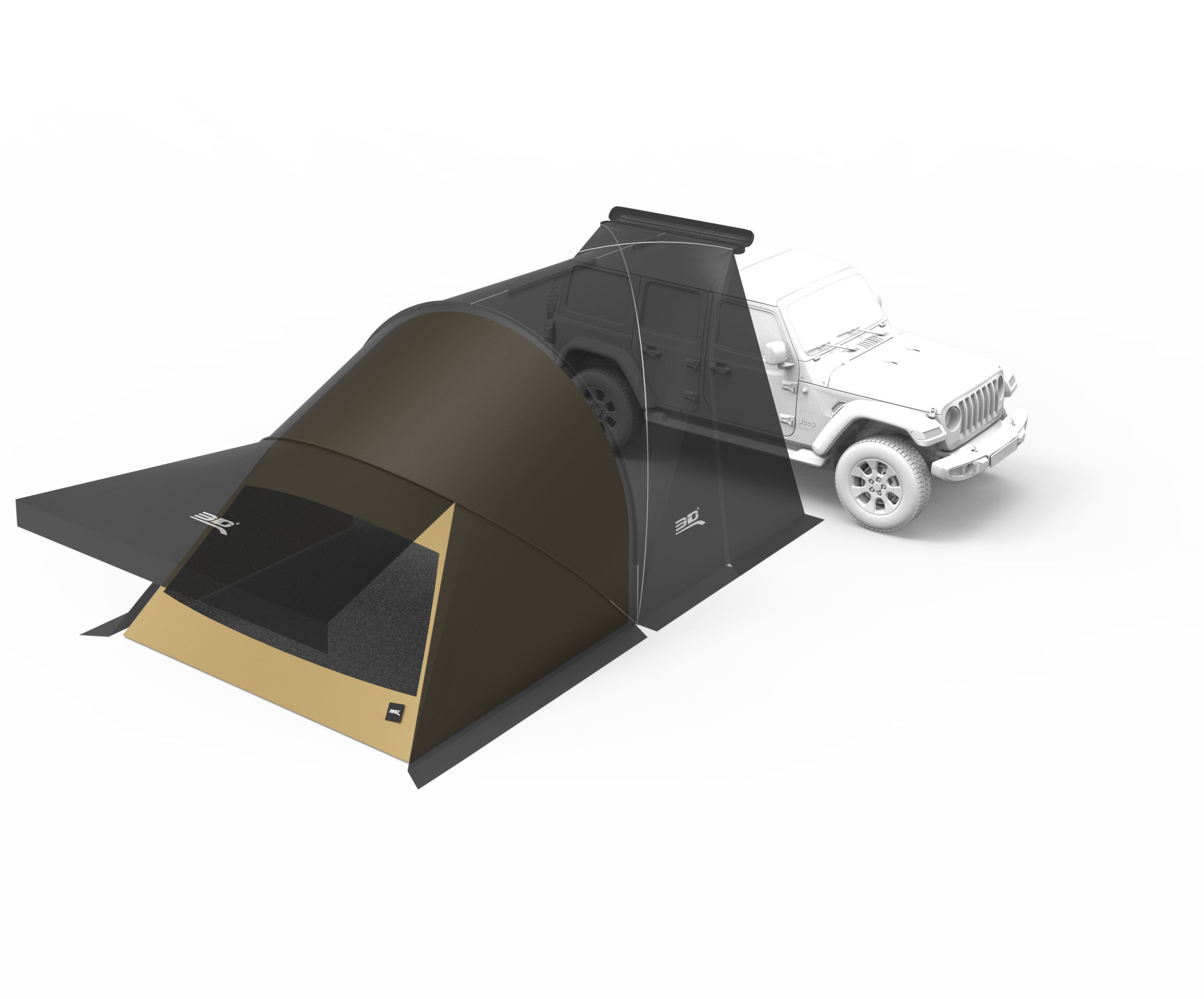 3D Maxpider Modular Car Inner Tent Tan Awning 6159B-02