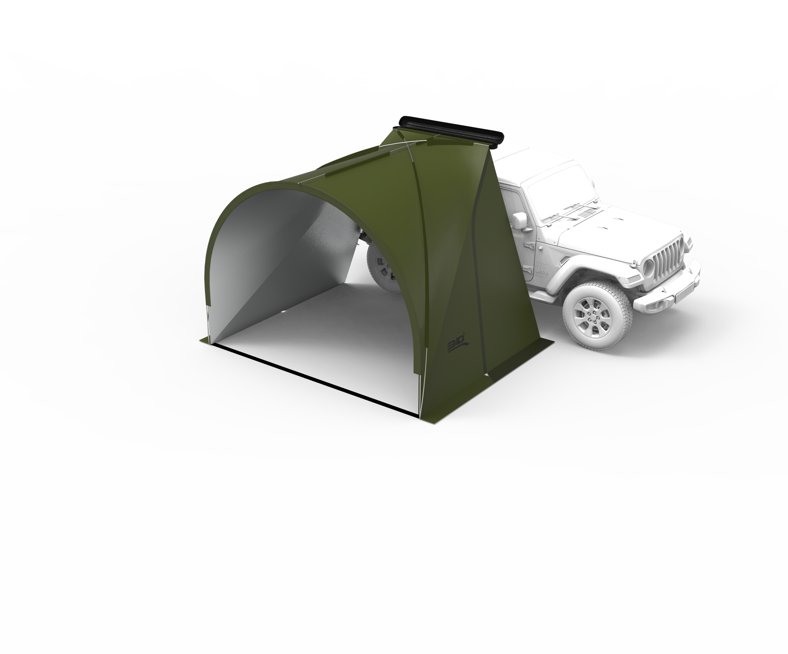 3D Maxpider Modular Car Army Green Awning 6161-AG