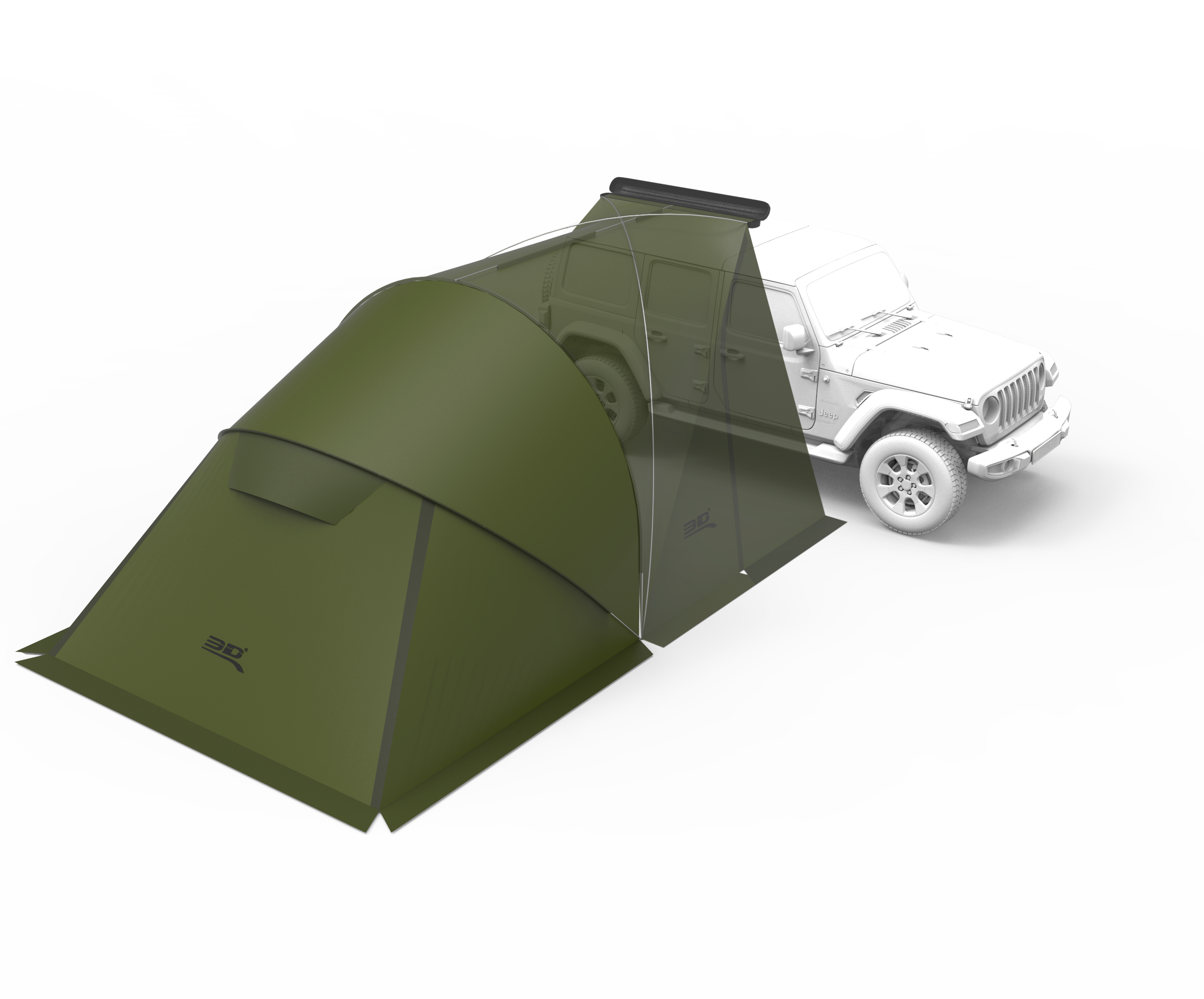3D Maxpider Modular Car Annex Tent Army Green Awning 6161A-AG