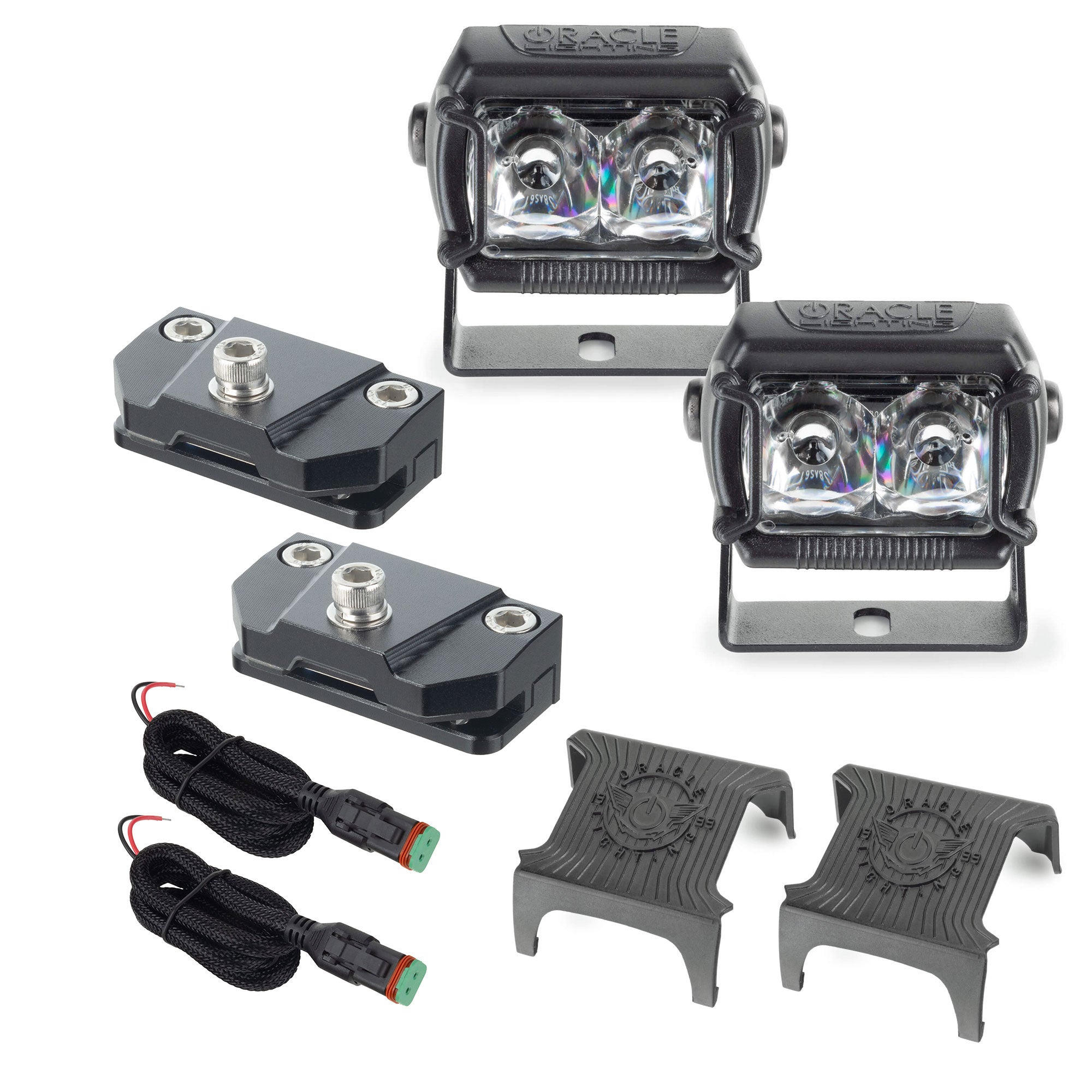Oracle Lighting Universal A-Pillar Hood Mount Brackets With VEGA Series 2 Spotlights 2094-2-504