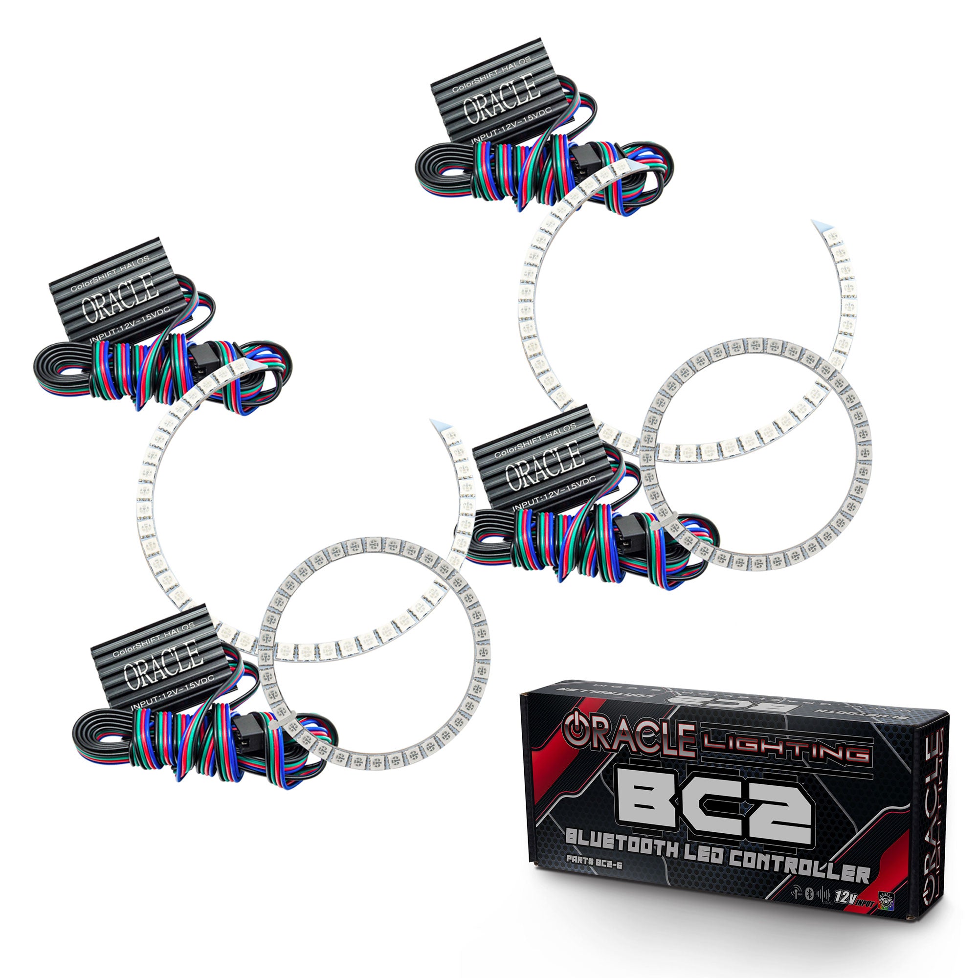 Oracle Lighting 2006-2010 BMW 6 Series LED Headlight Halo Kit ColorSHIFT With BC2 Controller 2314-335