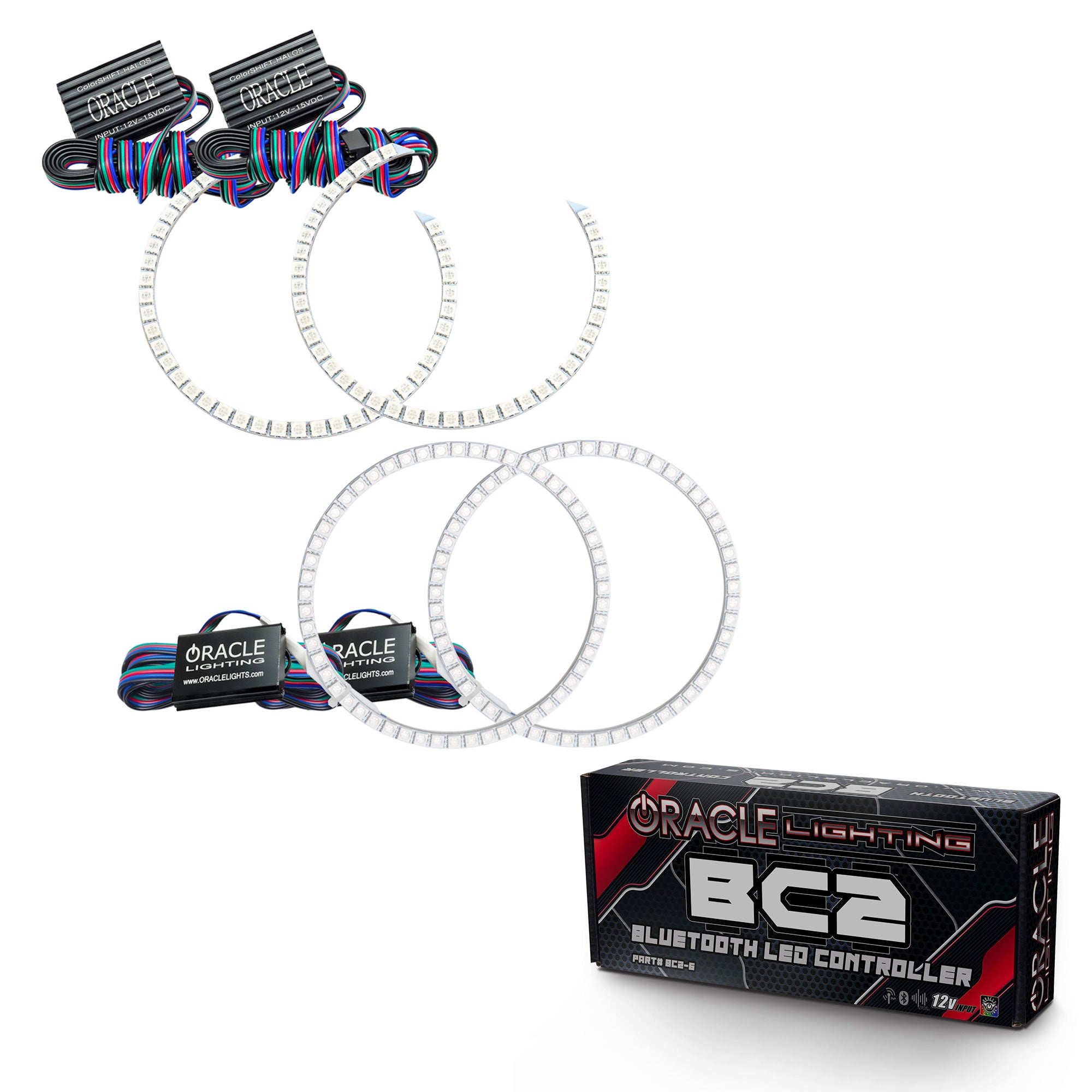 Oracle Lighting 2000-2006 GMC Sierra Denali LED Headlight Halo Kit ColorSHIFT With BC2 Controller 2307-335