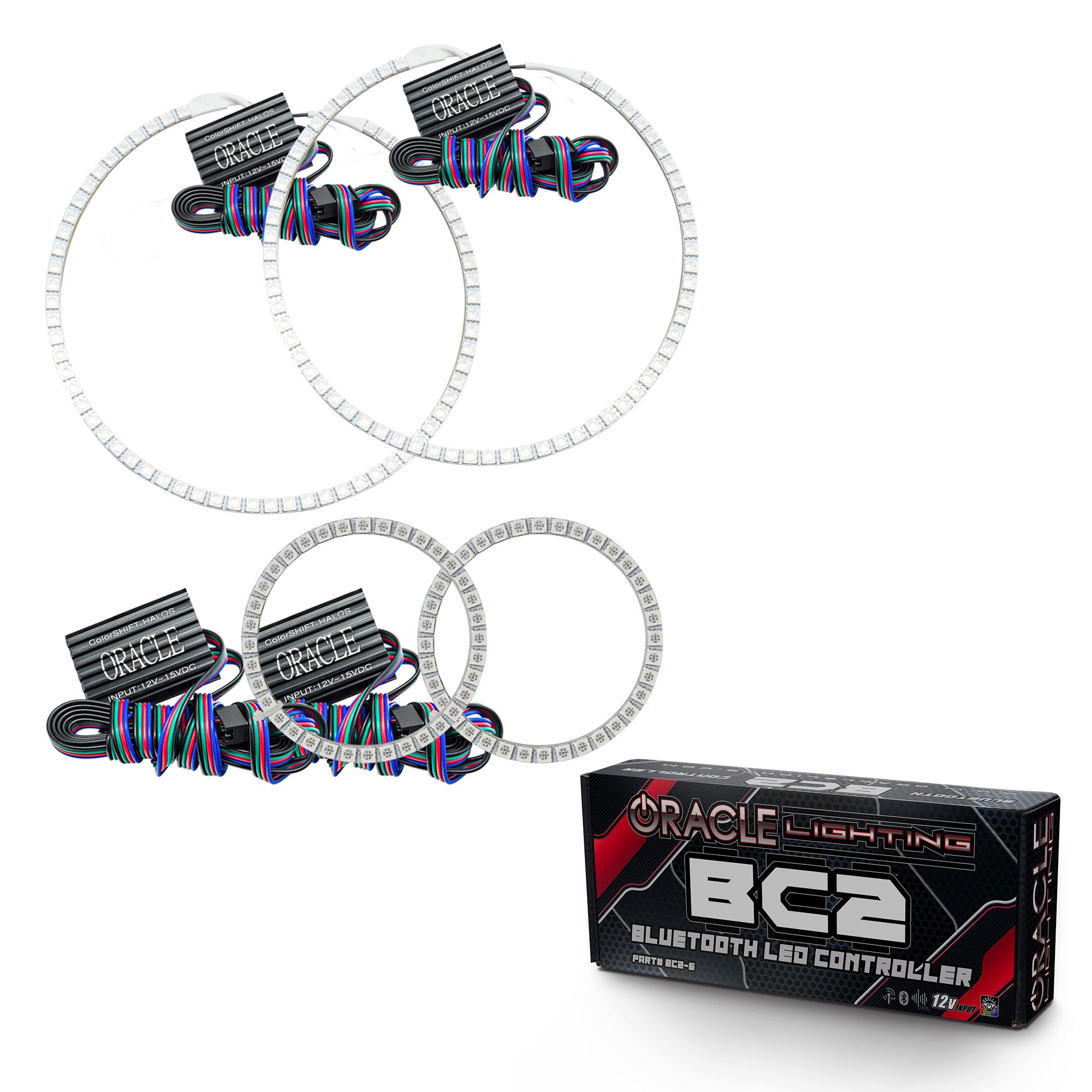 Oracle Lighting 2005-2006 Volkswagen Touareg LED Headlight Halo Kit ColorSHIFT With BC2 Controller 2529-335