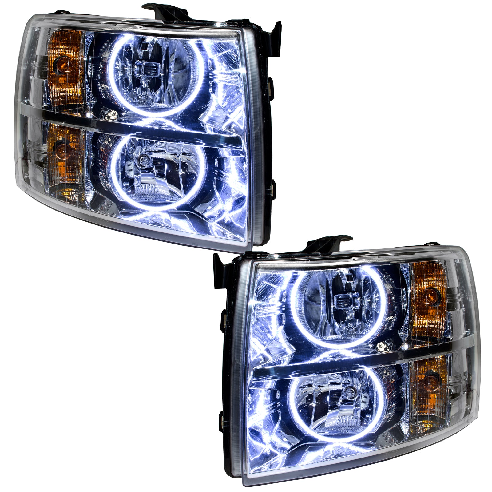 Oracle Lighting 2007-2013 Chevrolet Silverado Pre-Assembled Round Style Halos LED Halo Headlights White 7007-001
