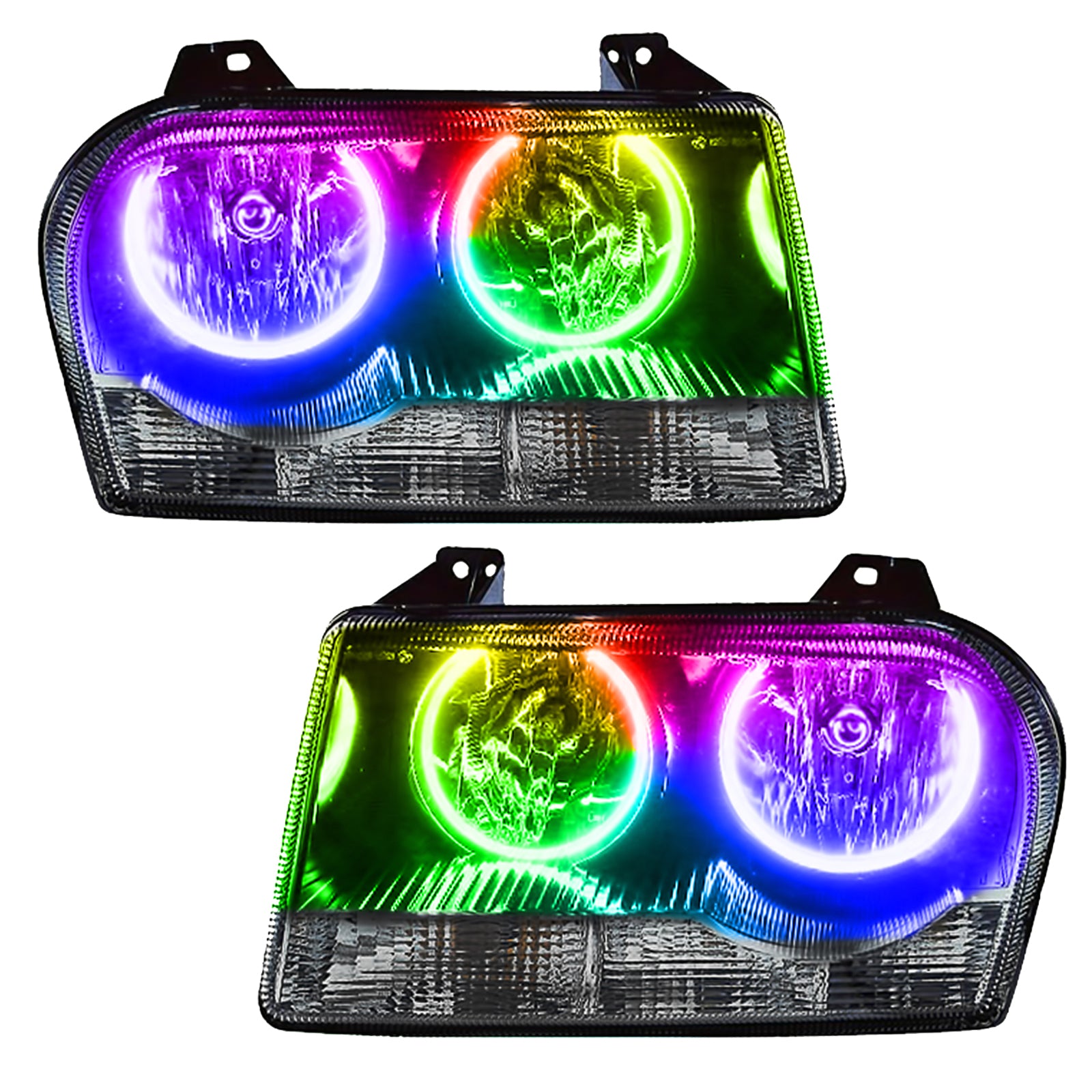 Oracle Lighting 2005-2010 Chrysler 300 Pre-Assembled LED Halo Headlights V6 ColorSHIFT With No Controller 7016-334