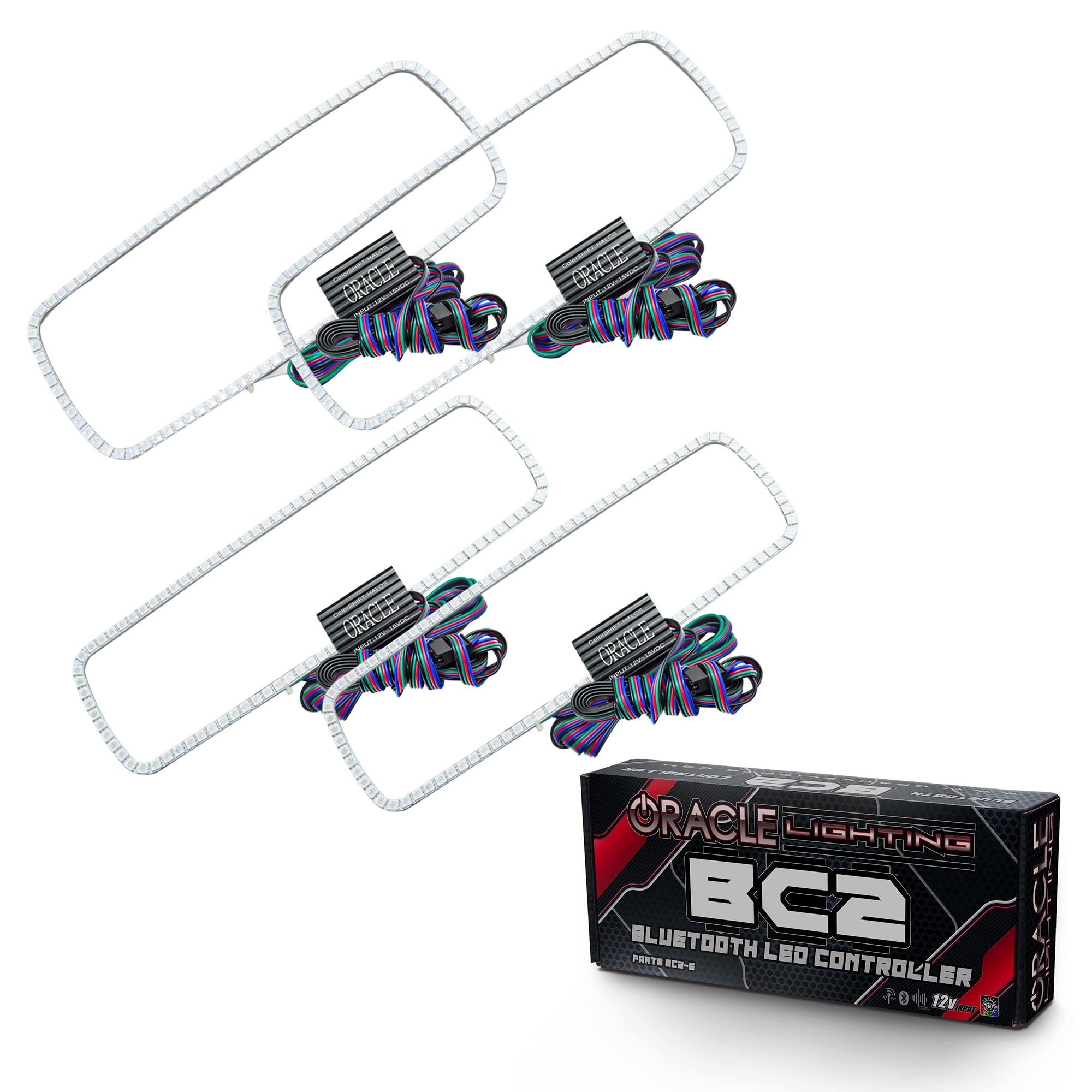 Oracle Lighting 2005 Ford Excursion LED Headlight Halo Kit ColorSHIFT With BC2 Controller 3974-335